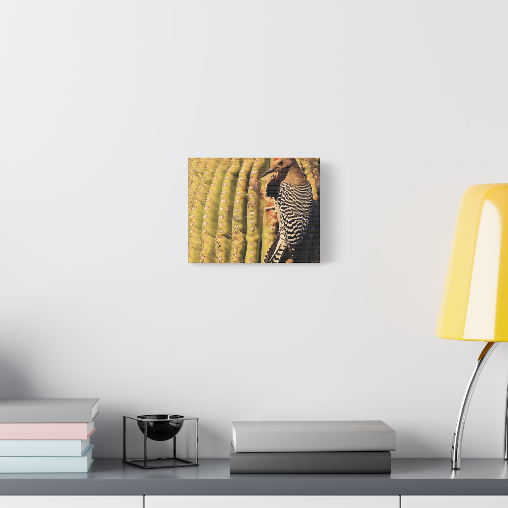 Gila Woodpecker on Saguaro Cactus – Wrapped Canvas Wall Art | Kofa National Wildlife Refuge Print | Arizona Bird and Desert Home Decor - Image 3