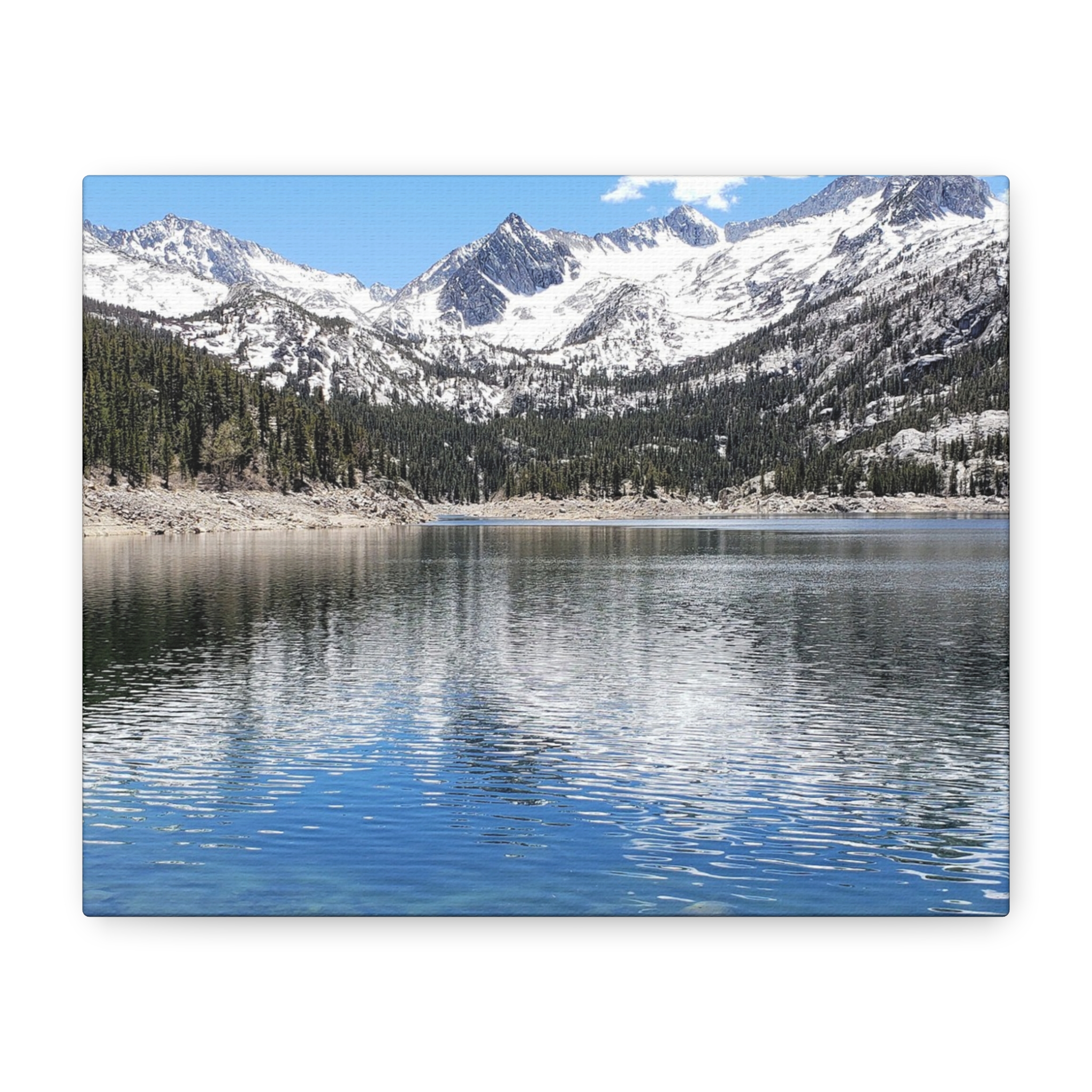 South Lake in Bishop California Wrapped Canvas Wall Art – Sierra Nevada Mountain Lake Photography – Alpine Landscape Print on Canvas