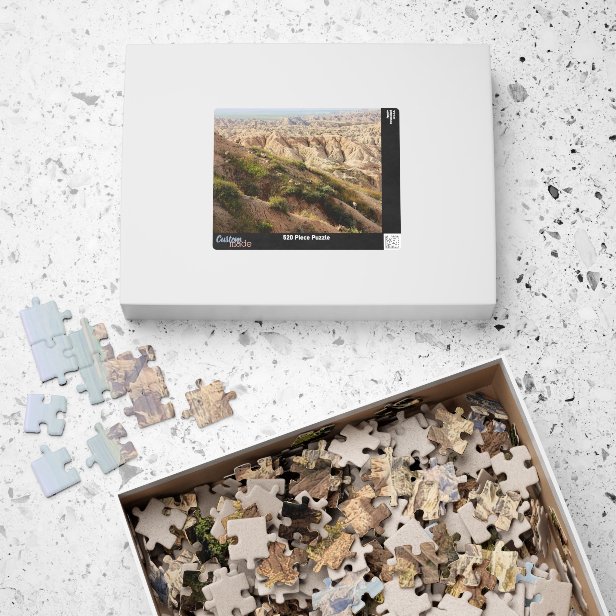 Bighorn Sheep Herd Puzzle Featuring Badlands National Park Landscape - Multiple Sizes - Image 12