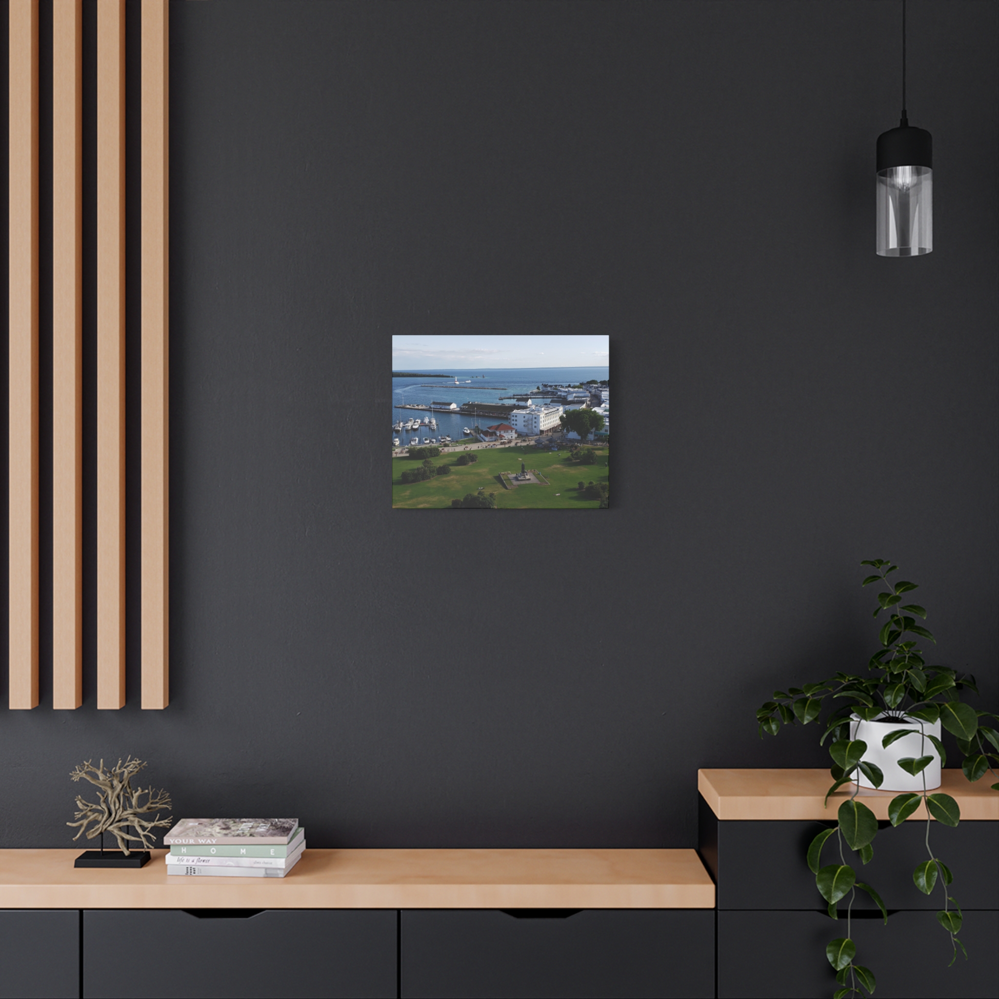 Harbor and Downtown Mackinac Island Wrapped Canvas Wall Art – Michigan Great Lakes Photography – Lake Huron Marina, Waterfront, and Historic Downtown Print Ready to Hang - Image 12