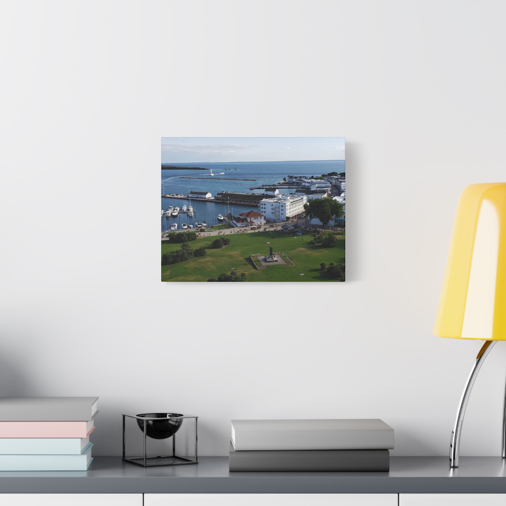 Harbor and Downtown Mackinac Island Wrapped Canvas Wall Art – Michigan Great Lakes Photography – Lake Huron Marina, Waterfront, and Historic Downtown Print Ready to Hang - Image 7