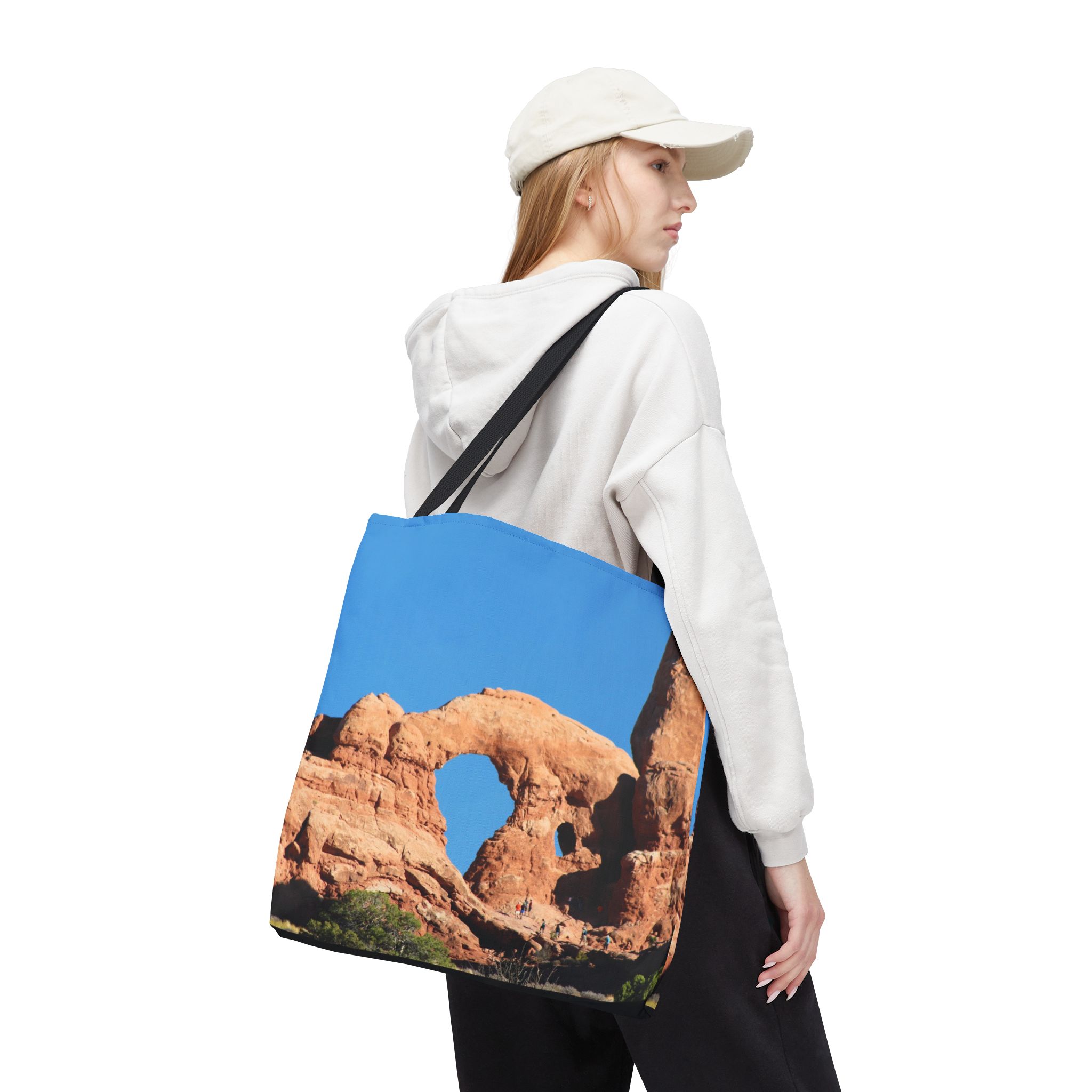 Closeup of Turret Arch at Arches National Park, Premium All-Over Print Tote Bag for Nature Lovers, Original GentleSeas Photography - Image 2