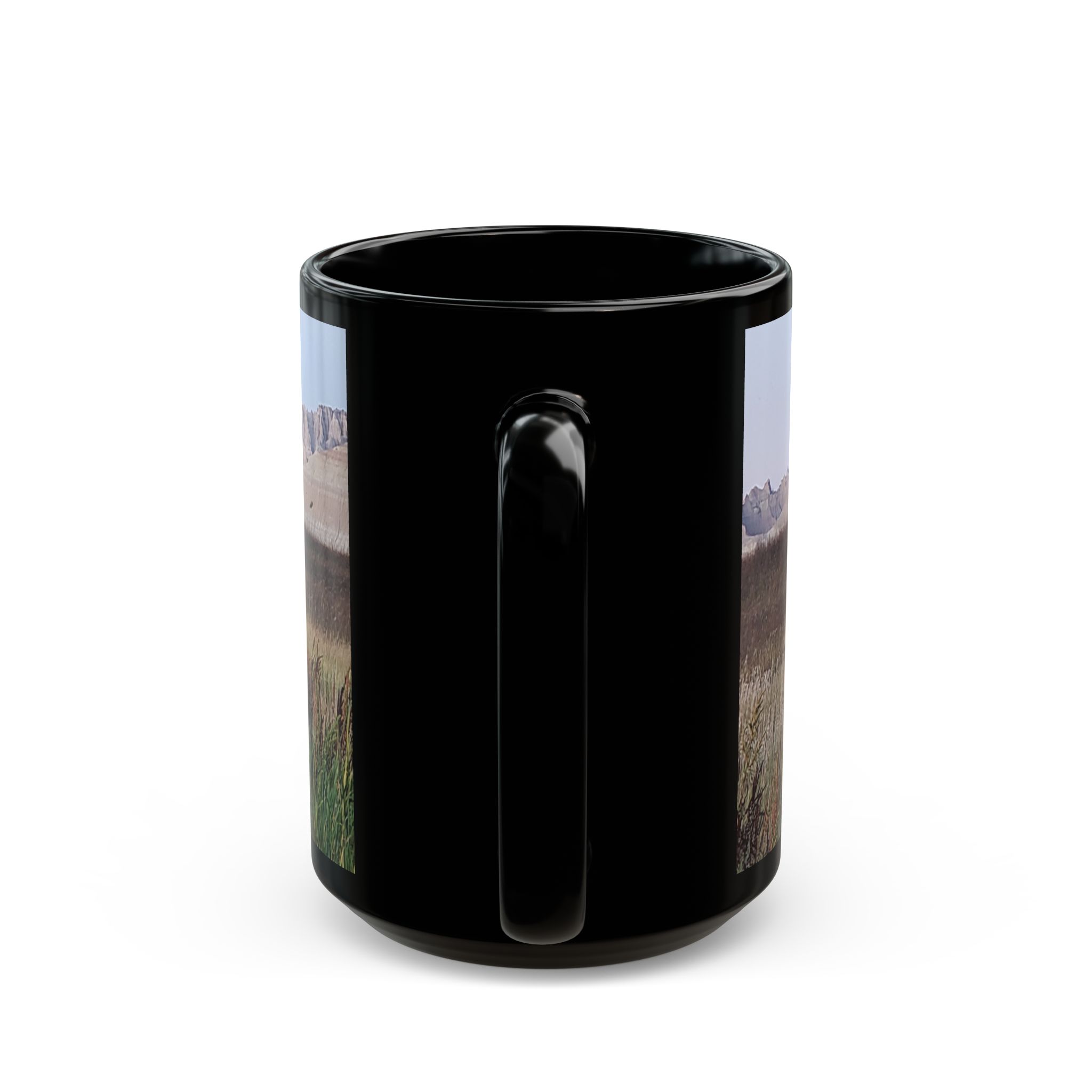 Sandstone Buttes at Badlands National Park Black Ceramic Wraparound Mug with Scenic Photo Print, Original GentleSeas Photography - Image 9
