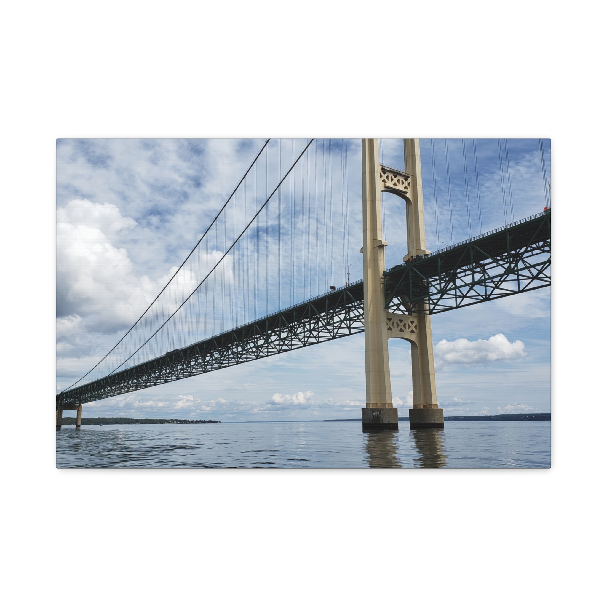 Mighty Mac Mackinac Bridge Wrapped Canvas Wall Art – Michigan Great Lakes Landmark Photography – Lake Huron and Lake Michigan Suspension Bridge Print Ready to Hang - Image 13