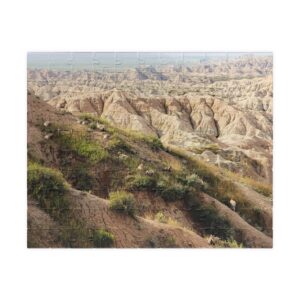 Bighorn Sheep Herd Puzzle Featuring Badlands National Park Landscape - Multiple Sizes