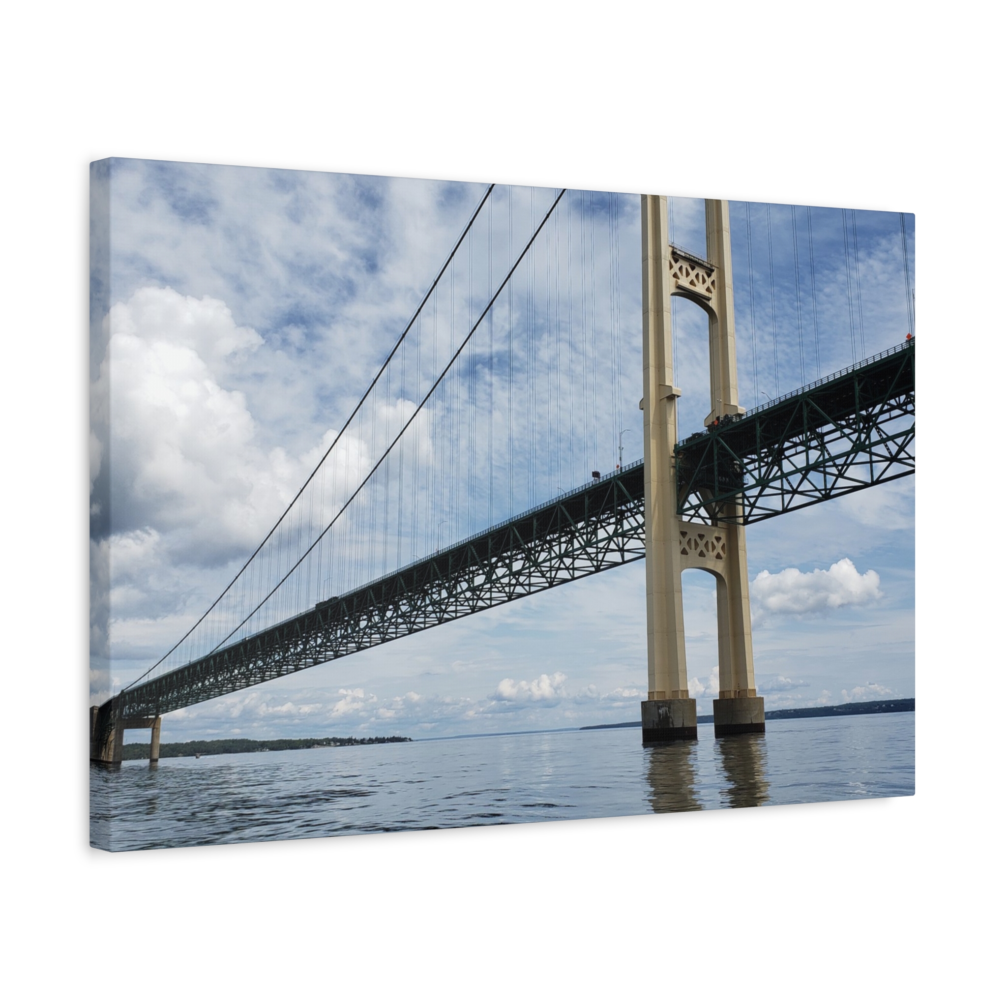 Mighty Mac Mackinac Bridge Wrapped Canvas Wall Art – Michigan Great Lakes Landmark Photography – Lake Huron and Lake Michigan Suspension Bridge Print Ready to Hang - Image 14