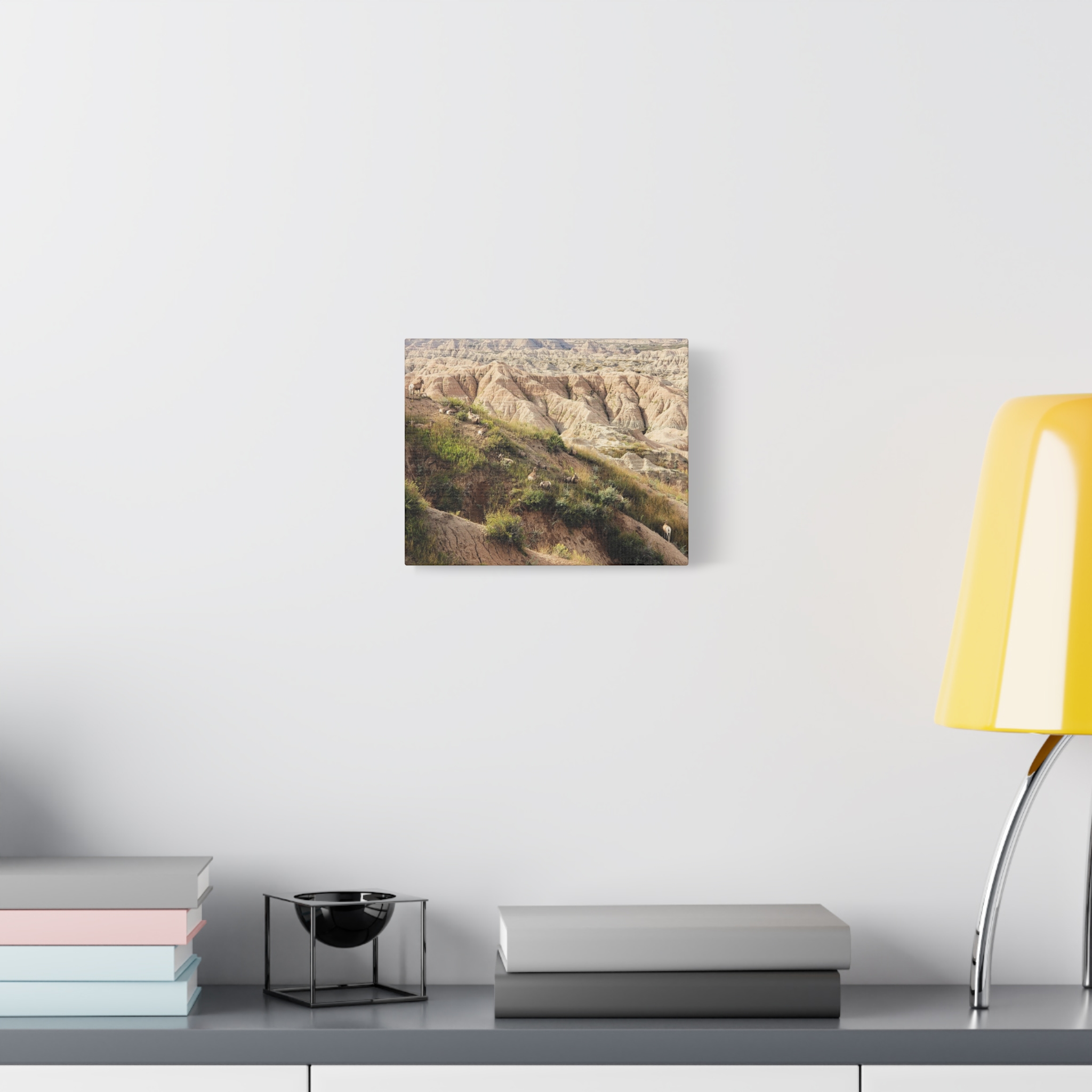 Wrapped Canvas Wall Art of Bighorn Sheep on Rugged Cliffs in Badlands National Park, South Dakota – Wildlife and Scenic Nature Photography - Image 3