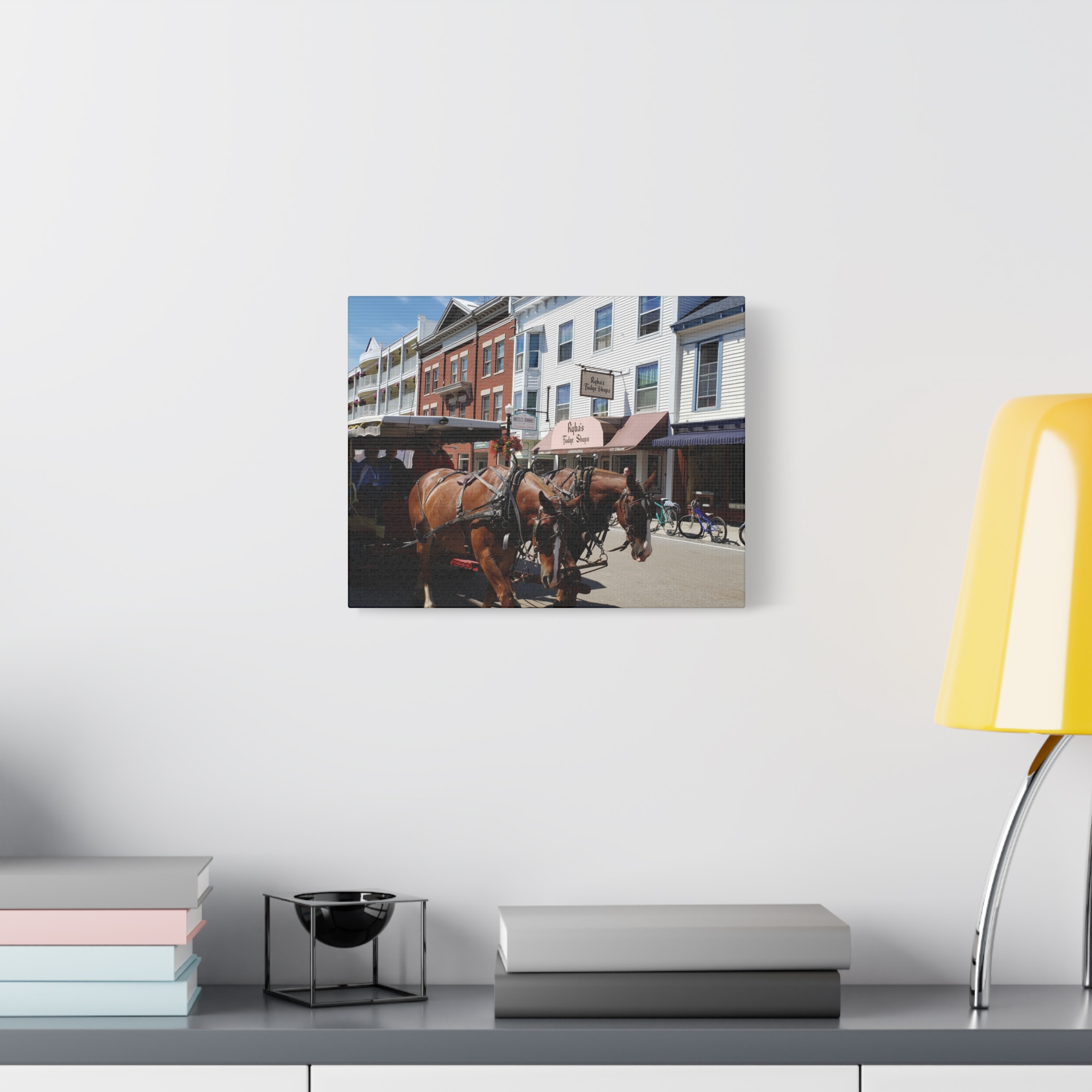 Downtown Horse and Carriage on Mackinac Island Wrapped Canvas Wall Art – Historic Michigan Street Scene Photography – Great Lakes Travel Décor – Horses, Carriage Rides, and Island Life Print Ready to... - Image 7