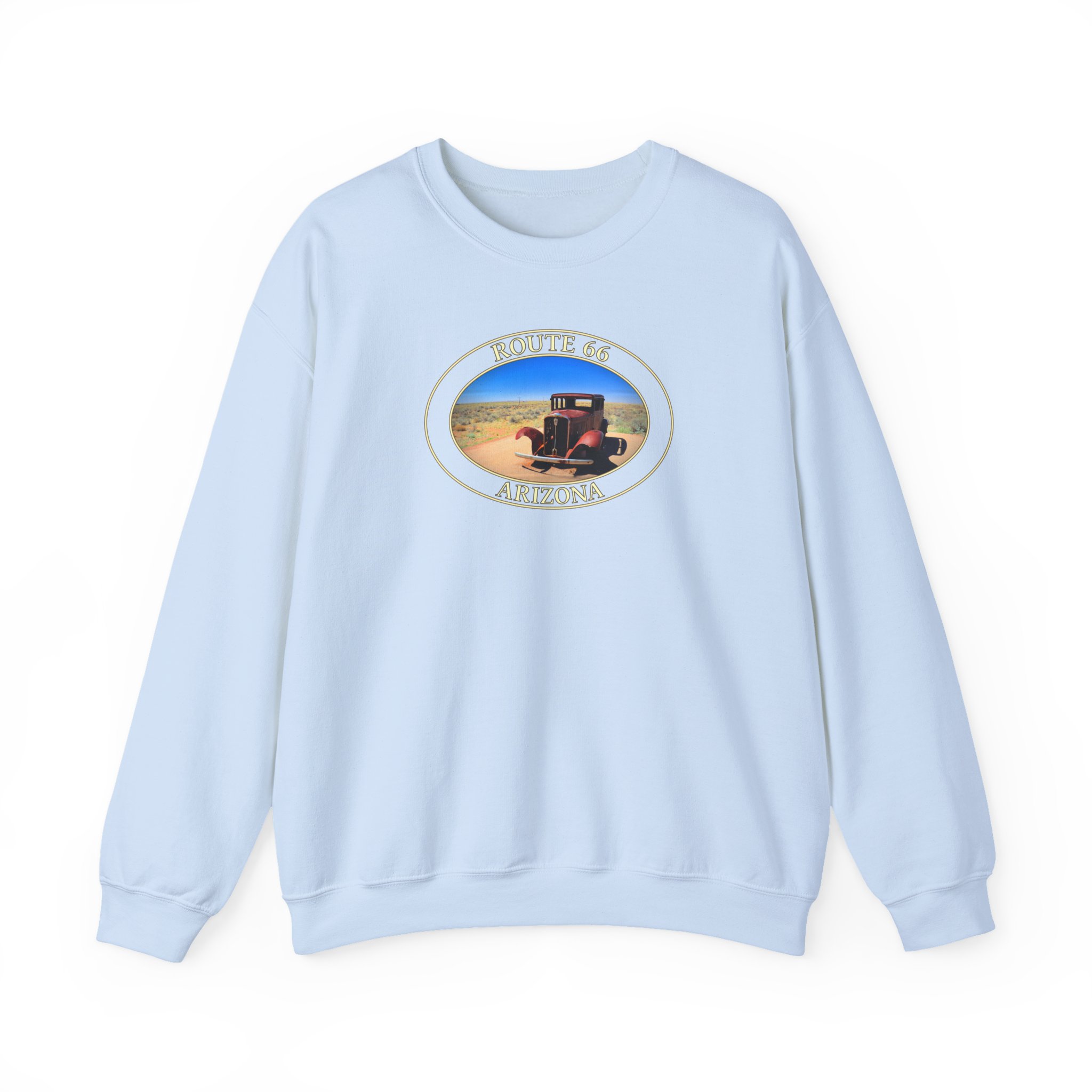 GentleSeas Crewneck Sweatshirt Featuring Antique Car on Historic Route 66 in Petrified Forest National Park - Image 15
