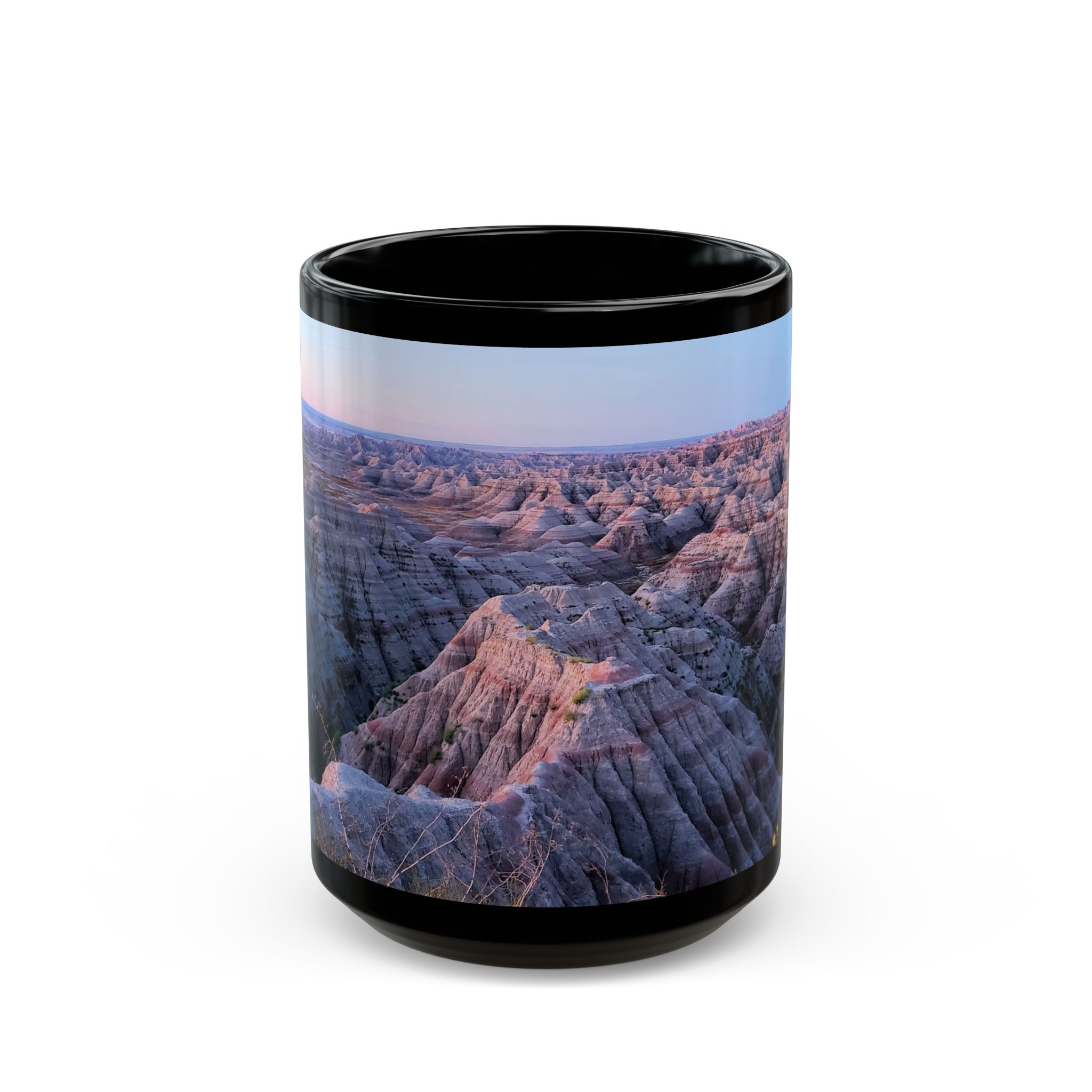 Sunrise Over Pink Sandstone Buttes at Badlands National Park Ceramic Wraparound Mug - Durable Black Coffee Cup with Scenic Original GentleSeas Photography - Image 6