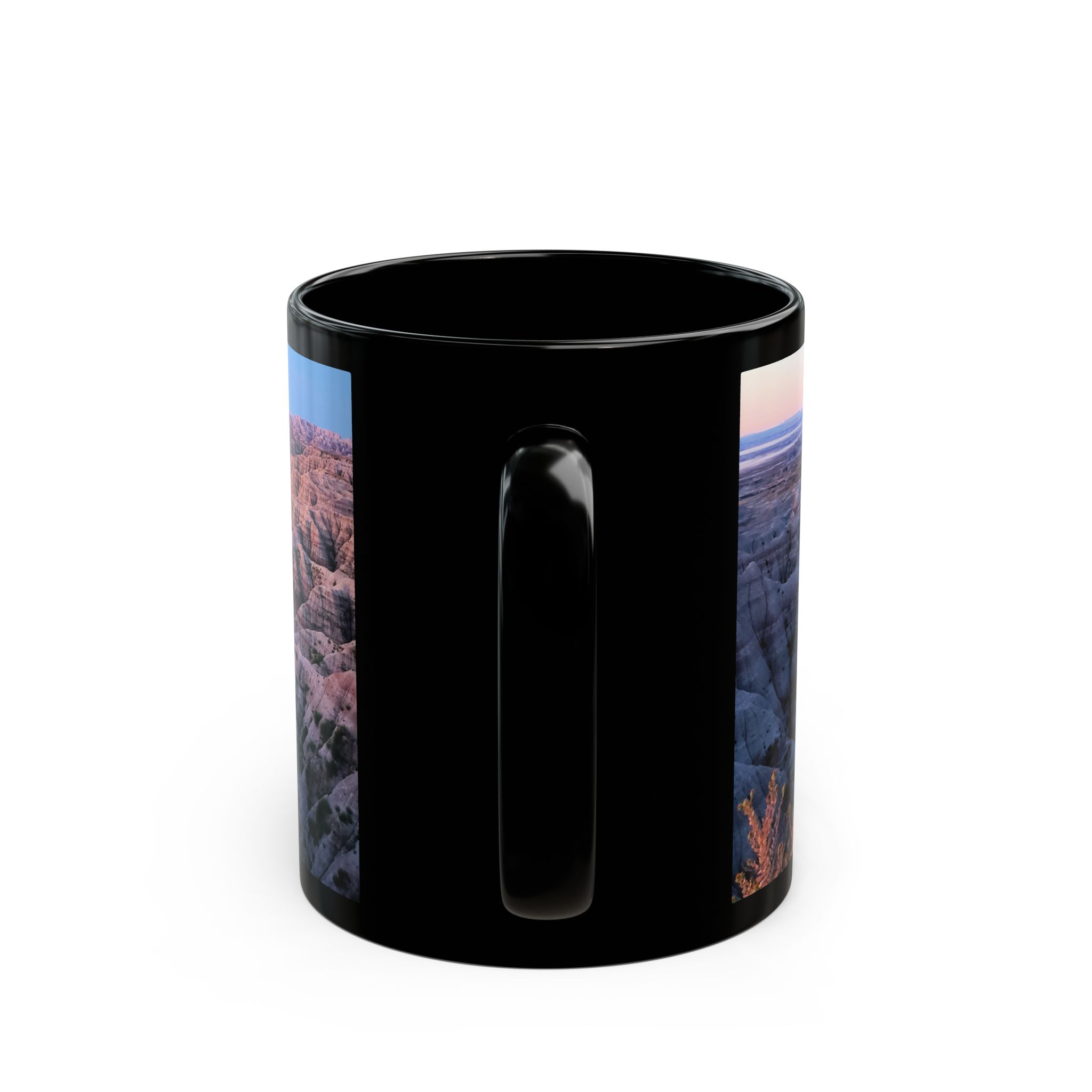 Sunrise Over Pink Sandstone Buttes at Badlands National Park Ceramic Wraparound Mug - Durable Black Coffee Cup with Scenic Original GentleSeas Photography - Image 4