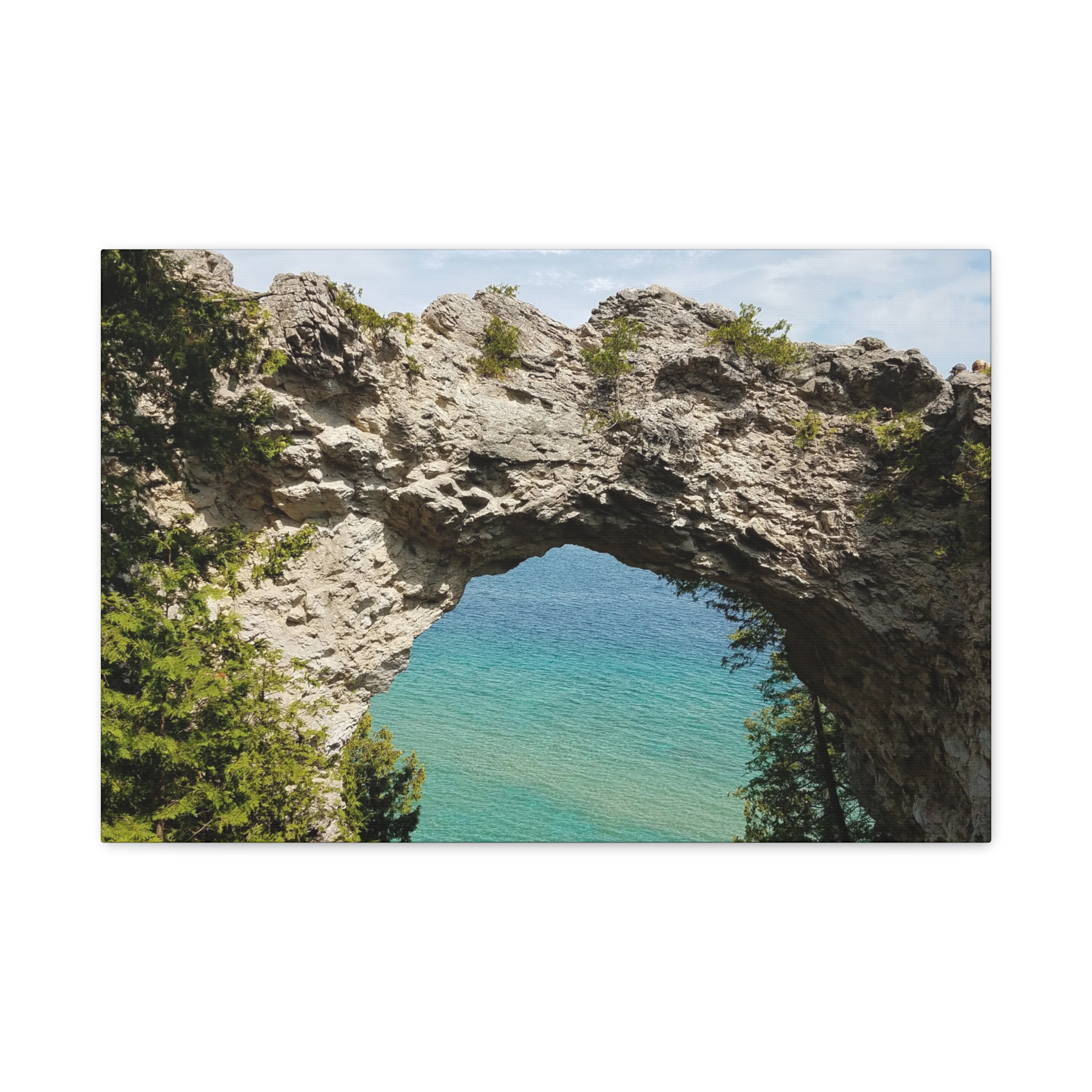 Arch Rock on Mackinac Island Wrapped Canvas Wall Art – Lake Huron Scenic Photography – Michigan Great Lakes Landmark Nature Décor – Limestone Rock Formation Print Ready to Hang - Image 13