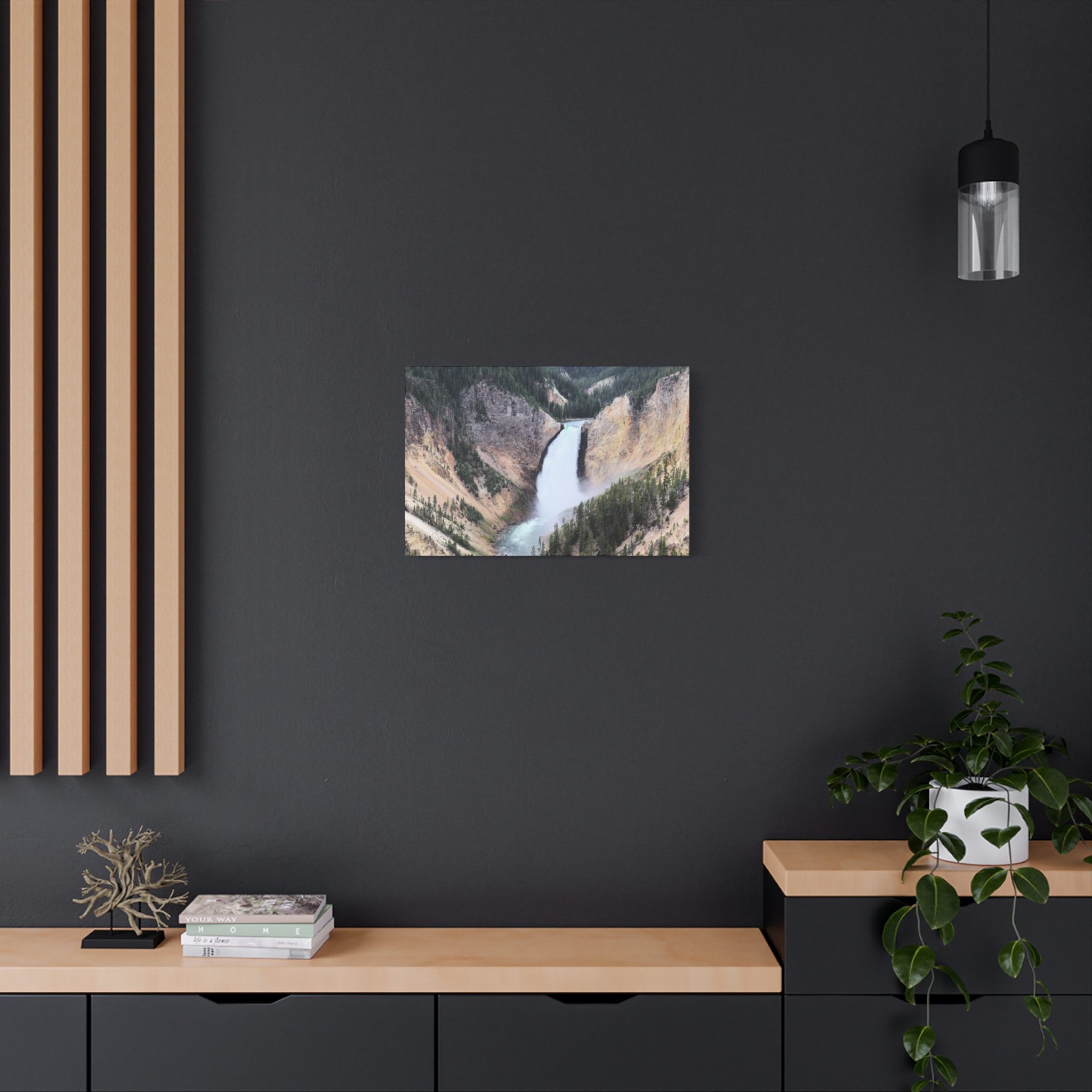 Lower Yellowstone Falls Wrapped Canvas Wall Art | Yellowstone National Park Scenic Waterfall Photography | Ready-to-Hang Nature Décor for Living Room, Office, or Cabin - Image 16