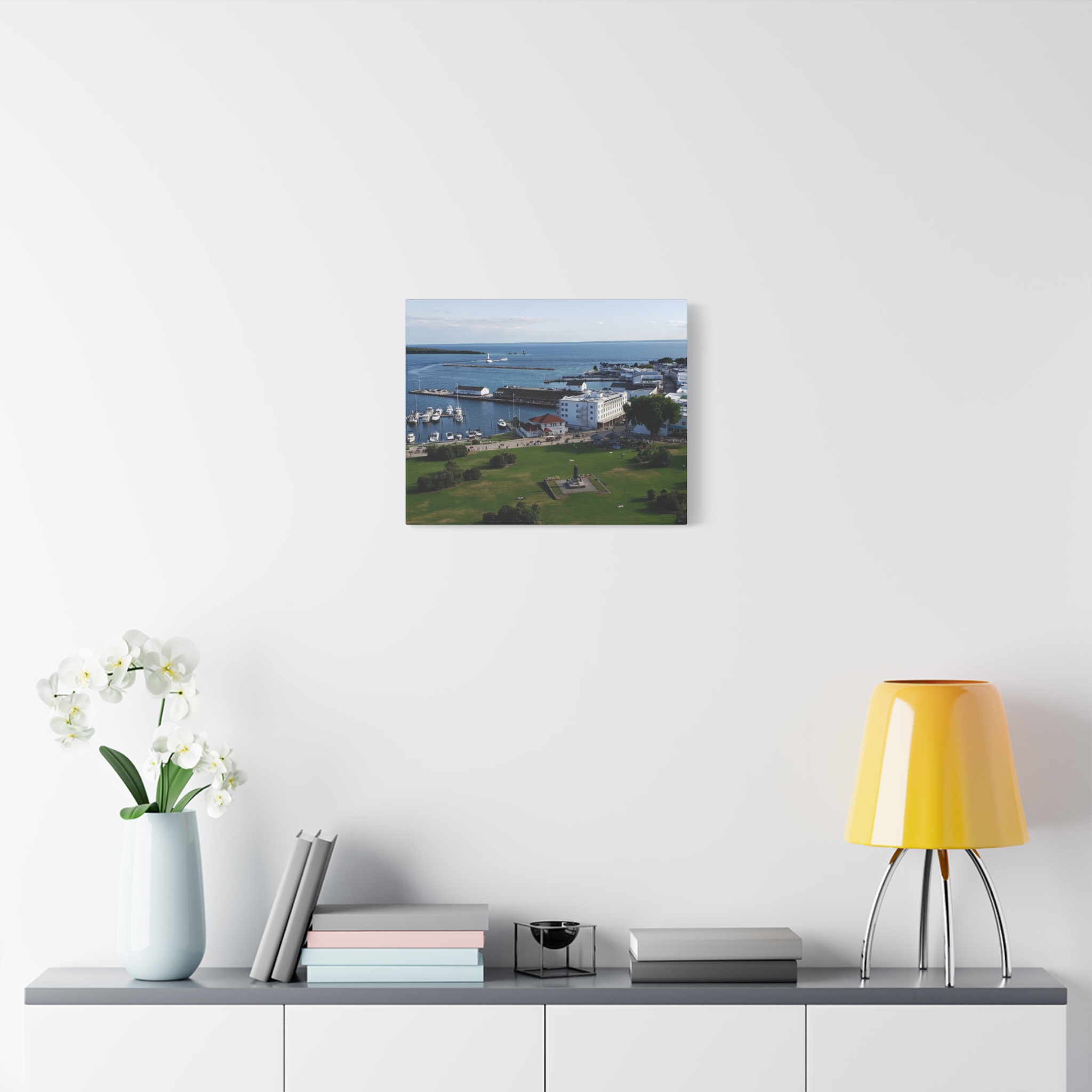 Harbor and Downtown Mackinac Island Wrapped Canvas Wall Art – Michigan Great Lakes Photography – Lake Huron Marina, Waterfront, and Historic Downtown Print Ready to Hang - Image 11