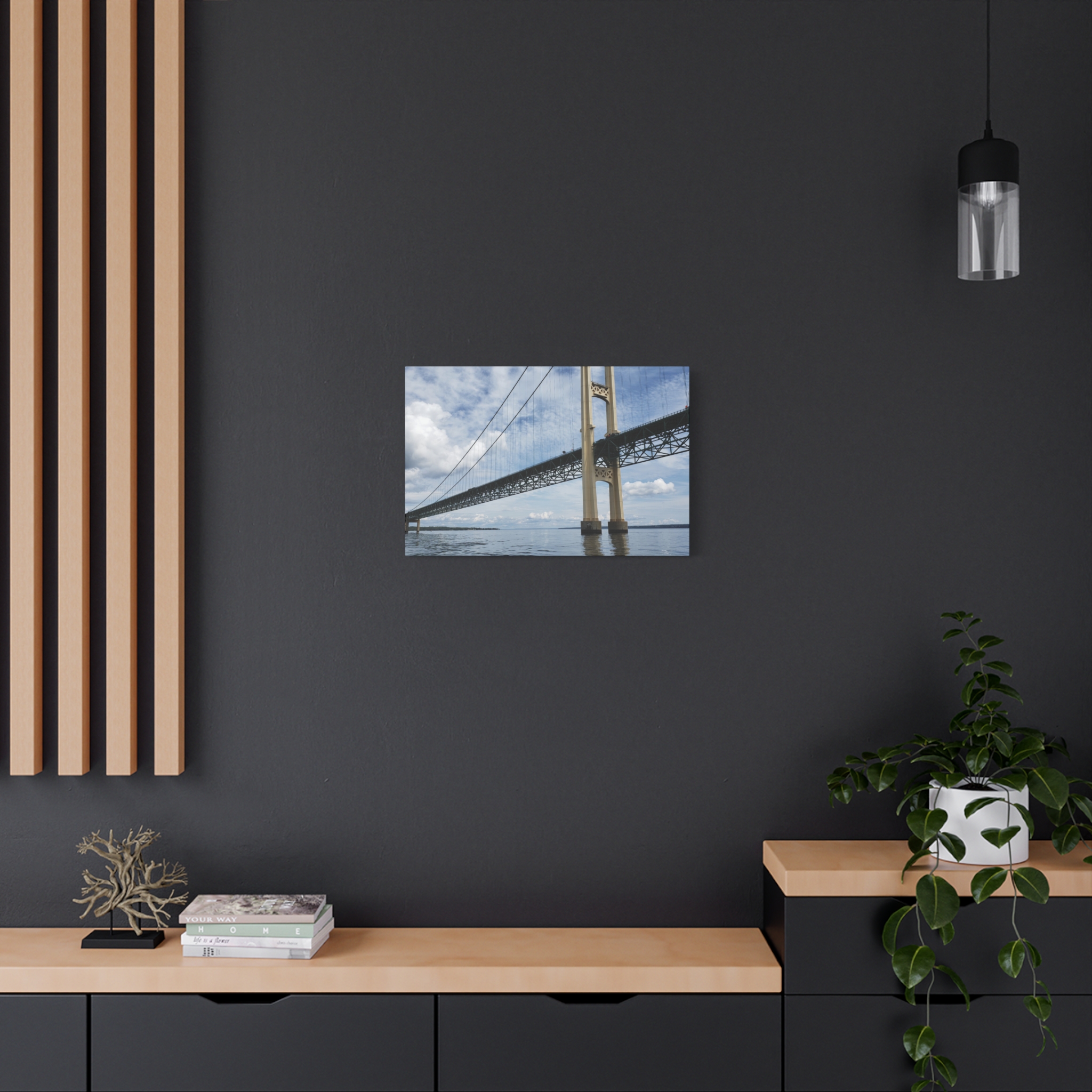 Mighty Mac Mackinac Bridge Wrapped Canvas Wall Art – Michigan Great Lakes Landmark Photography – Lake Huron and Lake Michigan Suspension Bridge Print Ready to Hang - Image 16