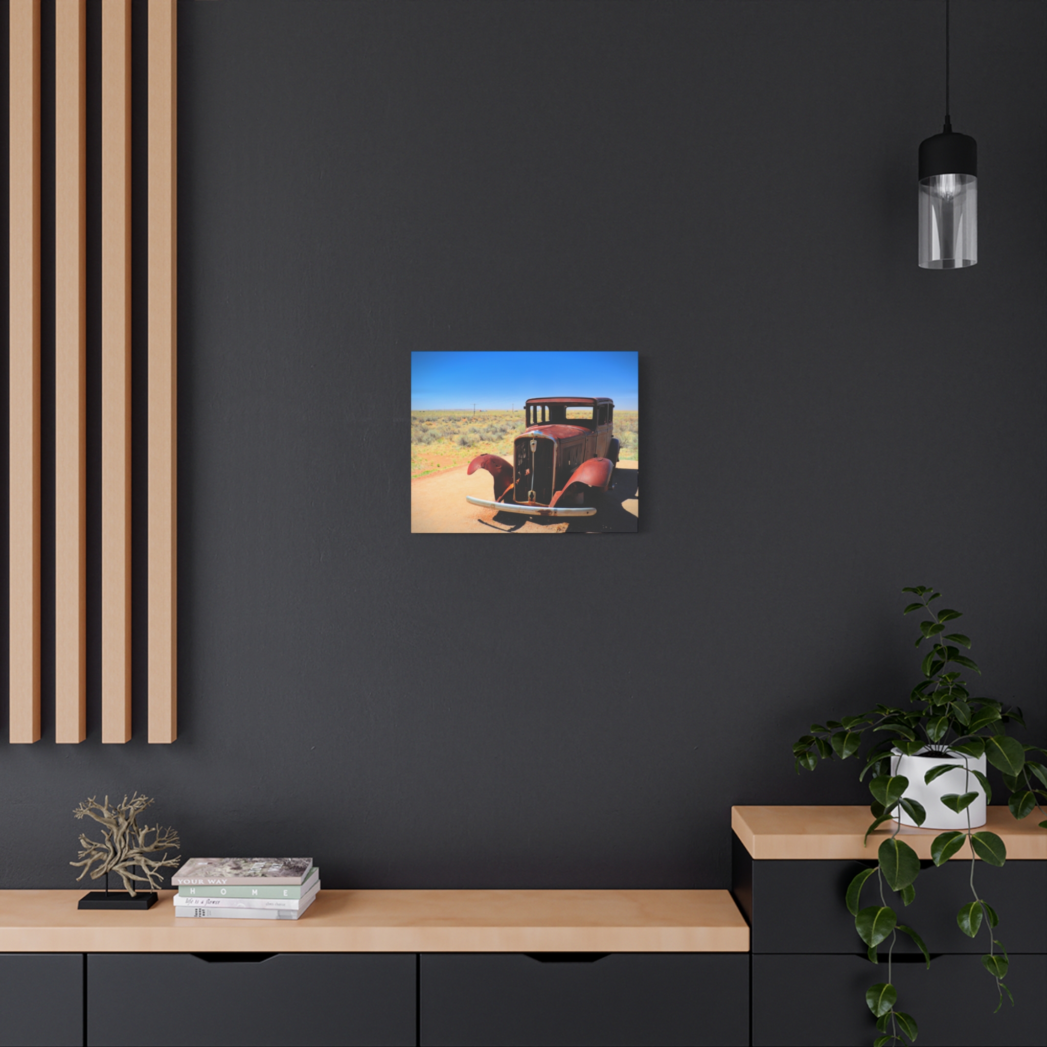 Antique Car – Wrapped Canvas Wall Art | Route 66 Near Holbrook, Arizona Print | Vintage Americana Desert Home Decor - Image 12