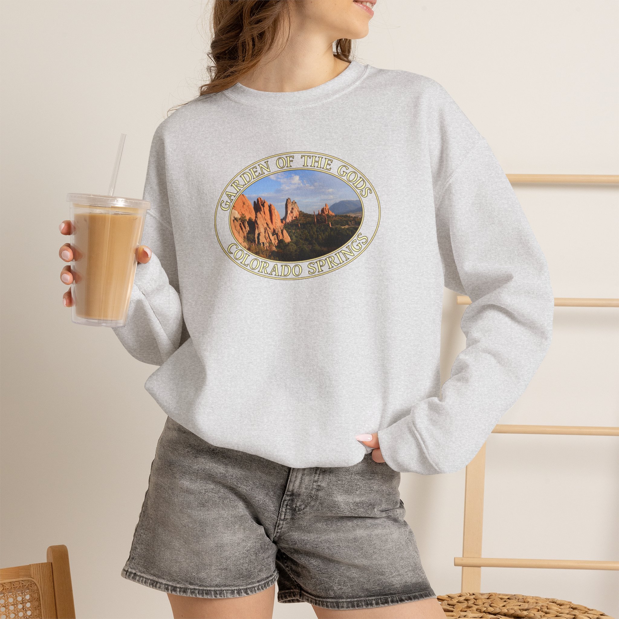 GentleSeas Unique Rock Formations Crewneck Sweatshirt - Garden of the Gods Colorado Springs Scenic Photography - Image 6