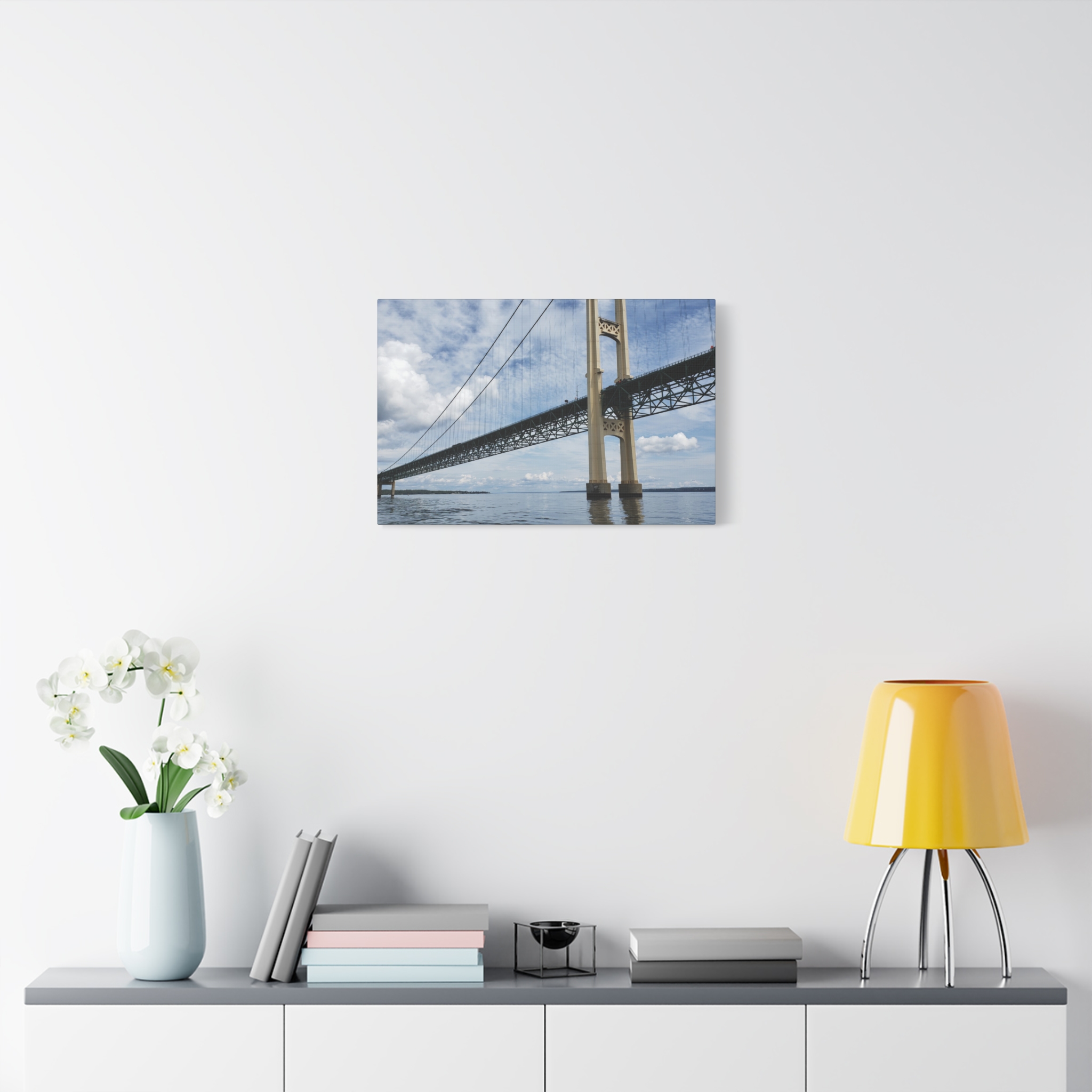 Mighty Mac Mackinac Bridge Wrapped Canvas Wall Art – Michigan Great Lakes Landmark Photography – Lake Huron and Lake Michigan Suspension Bridge Print Ready to Hang - Image 15
