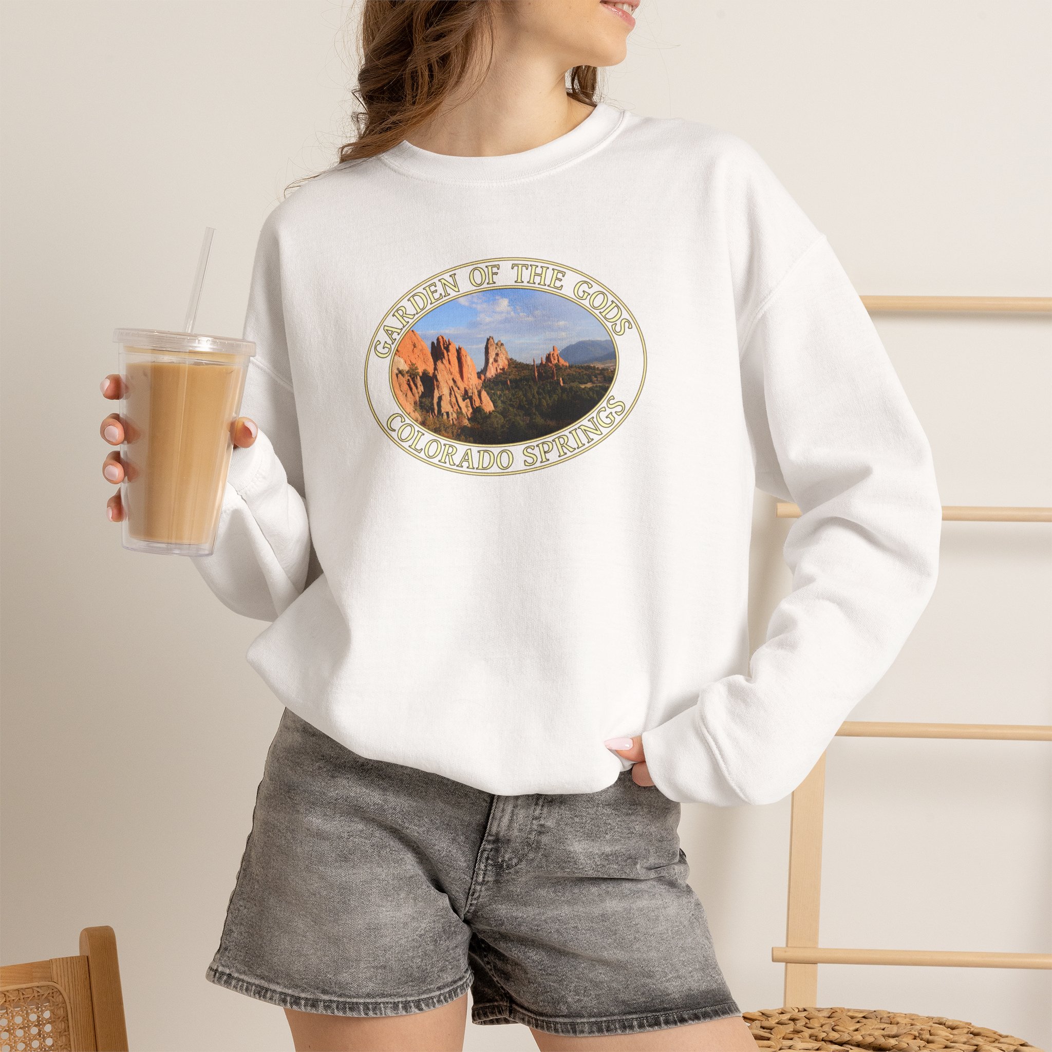 GentleSeas Unique Rock Formations Crewneck Sweatshirt - Garden of the Gods Colorado Springs Scenic Photography - Image 4
