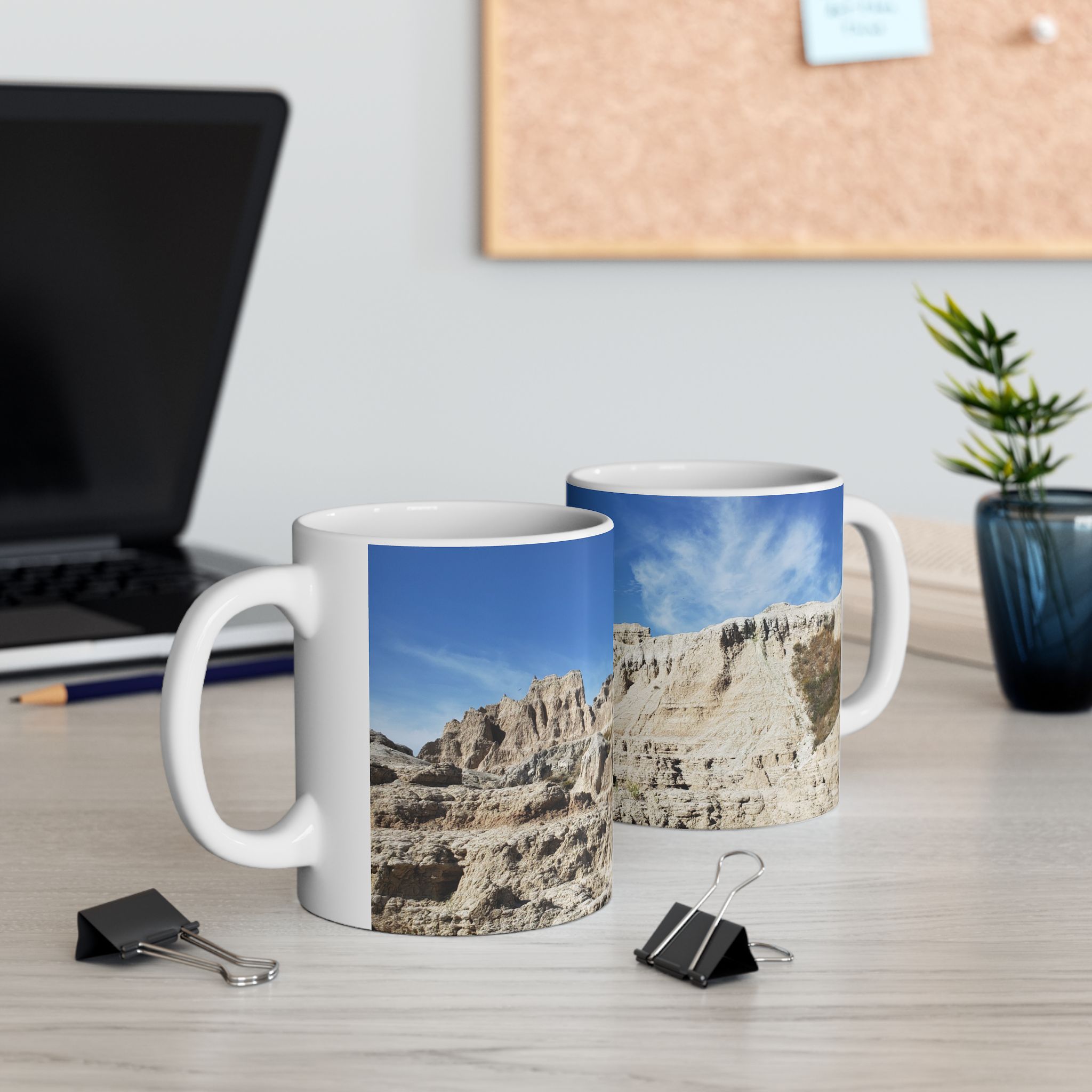 Sandstone Buttes Ceramic Wraparound Mug Featuring Original Badlands National Park Photography – 11oz & 15oz