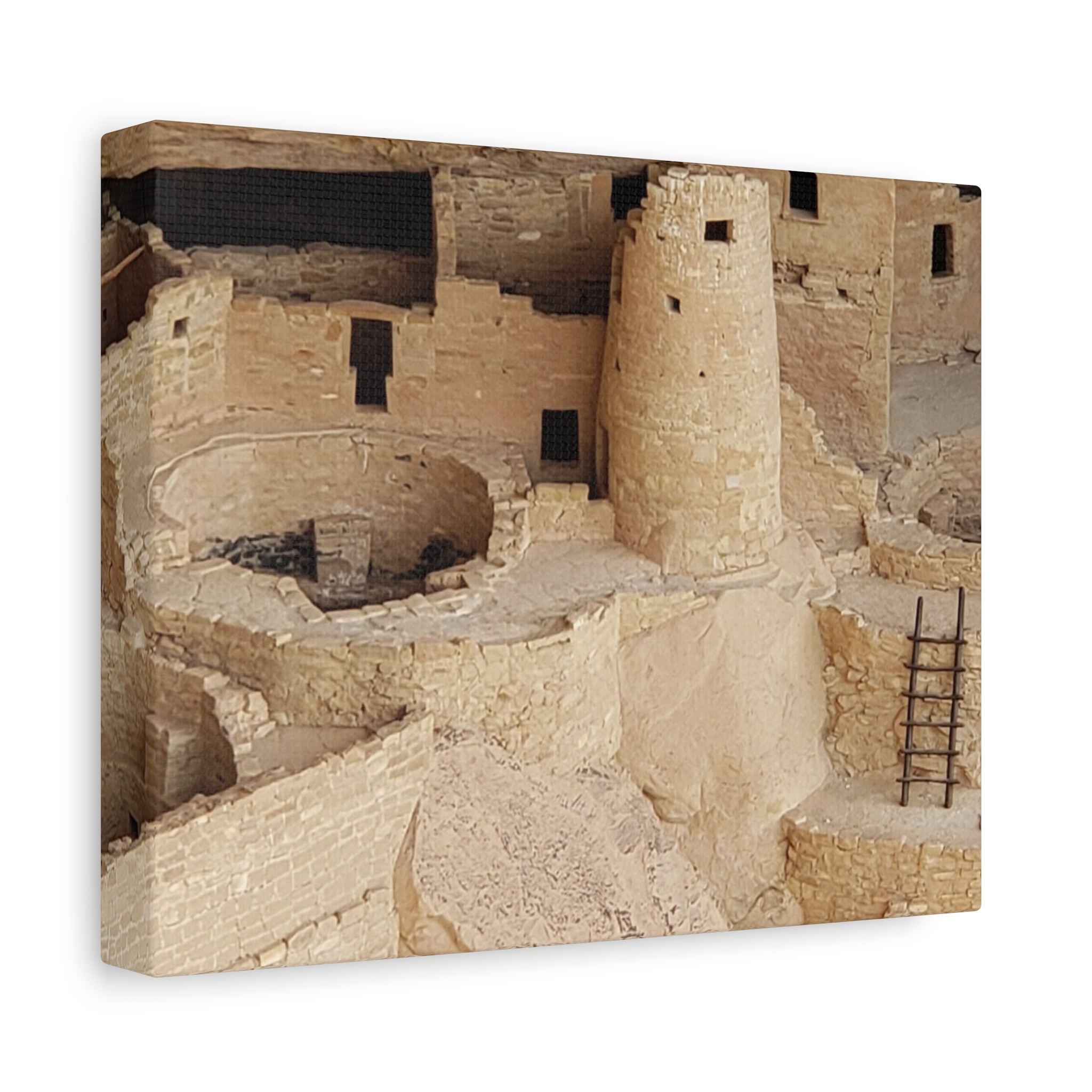 Cliff Palace Close-Up Wrapped Canvas Wall Art – Mesa Verde National Park Ancestral Puebloan Ruins Photography – Southwest History & Archaeology Home Décor - Image 2