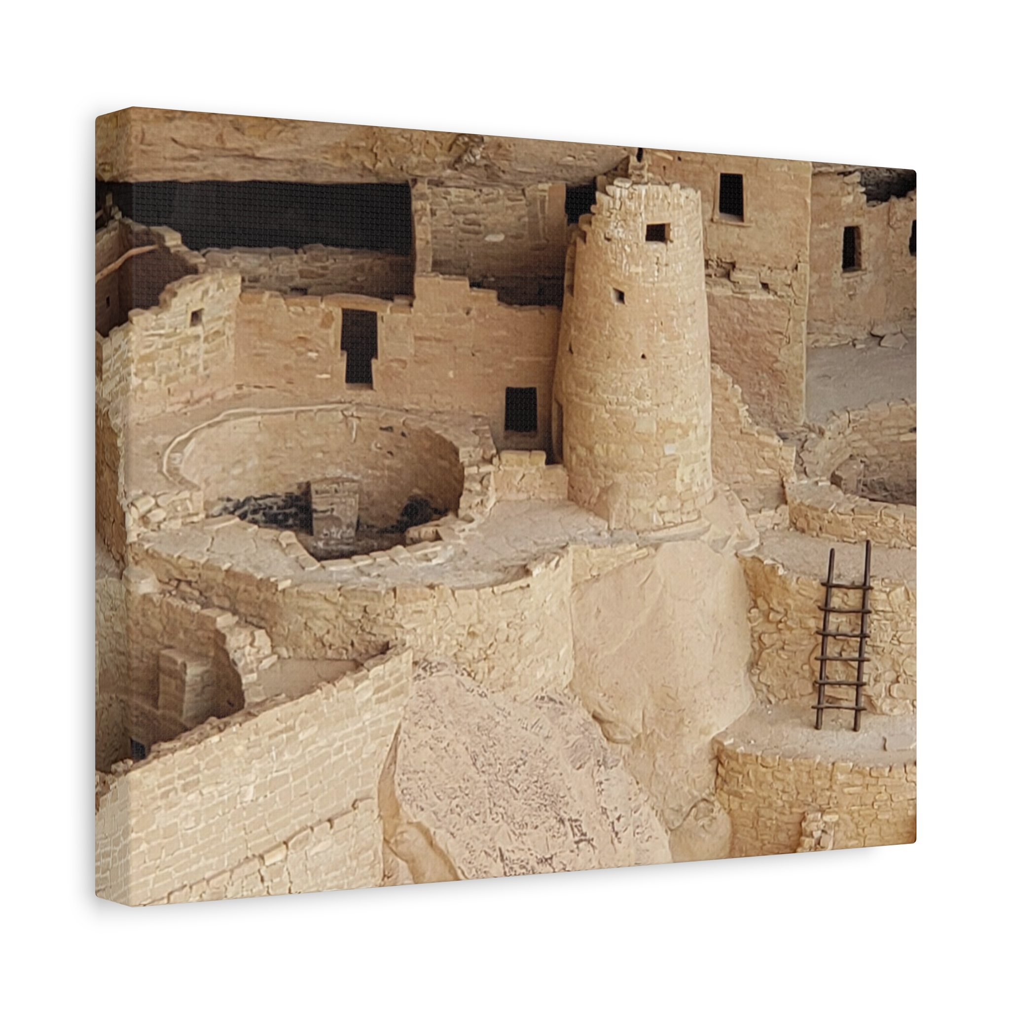 Cliff Palace Close-Up Wrapped Canvas Wall Art – Mesa Verde National Park Ancestral Puebloan Ruins Photography – Southwest History & Archaeology Home Décor - Image 6