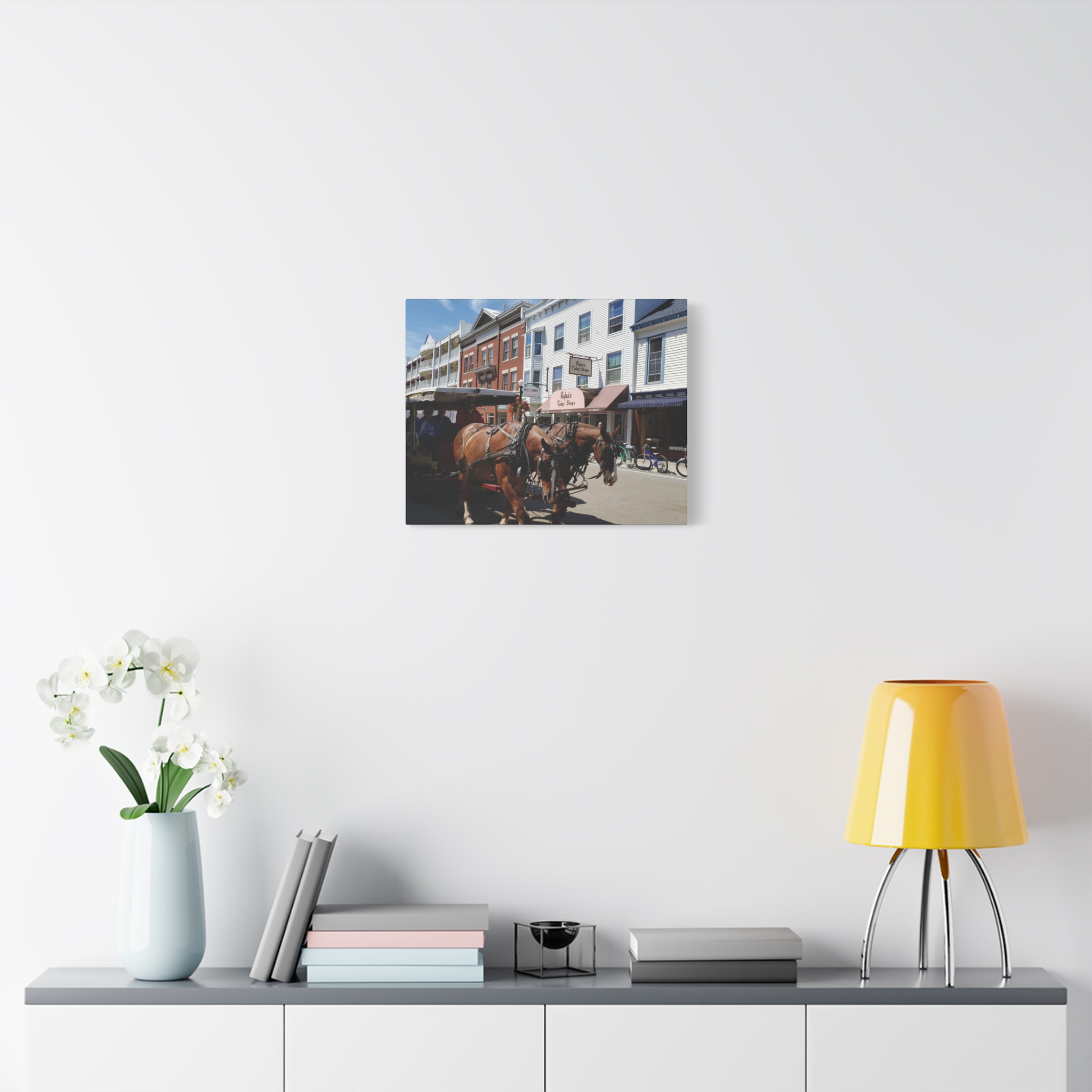Downtown Horse and Carriage on Mackinac Island Wrapped Canvas Wall Art – Historic Michigan Street Scene Photography – Great Lakes Travel Décor – Horses, Carriage Rides, and Island Life Print Ready to... - Image 11