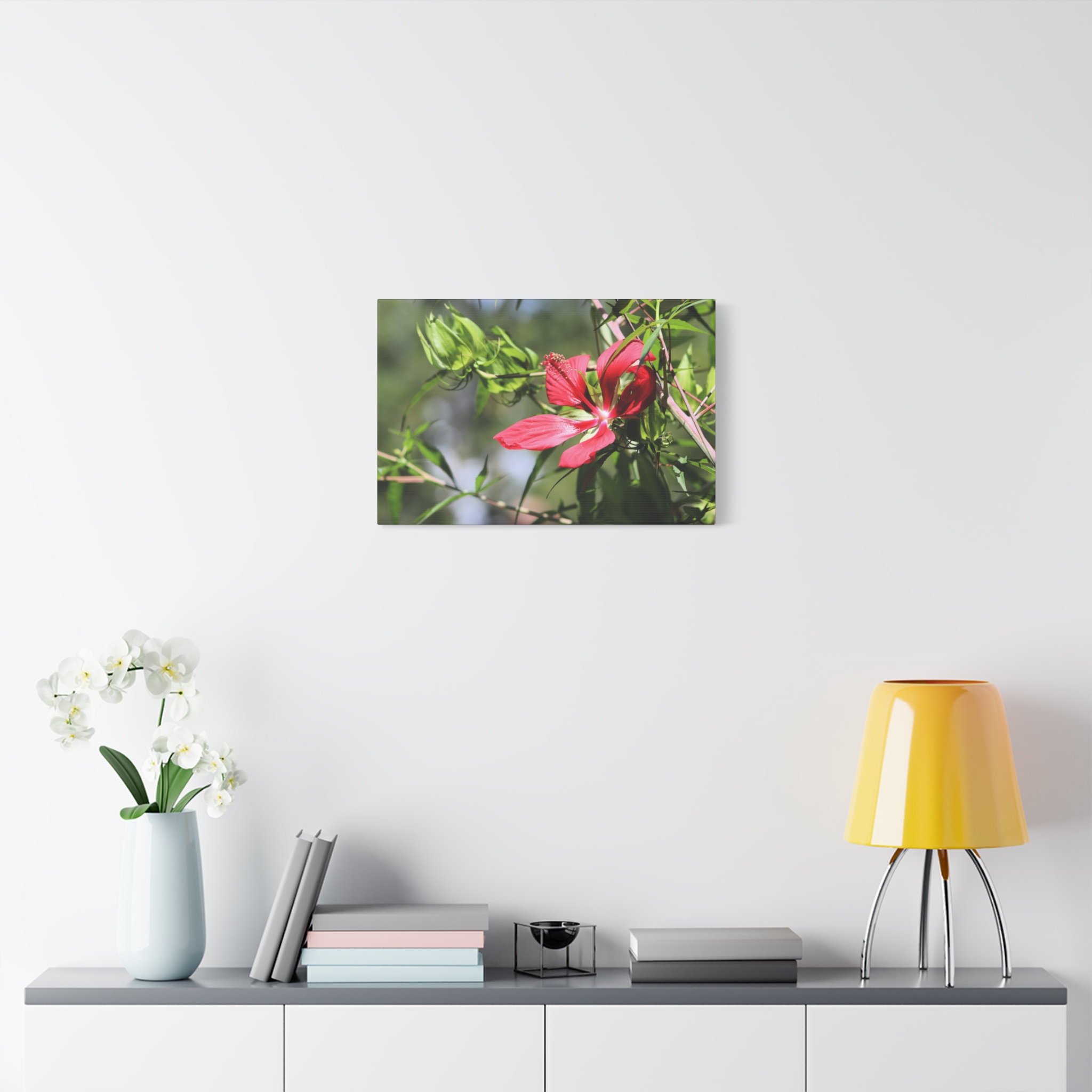 Blazing Star Hibiscus Canvas Wall Art – Vibrant Red Summer Flower Photography, Botanical Nature Print from North Carolina Gardens – Wrapped Canvas Home Decor - Image 15