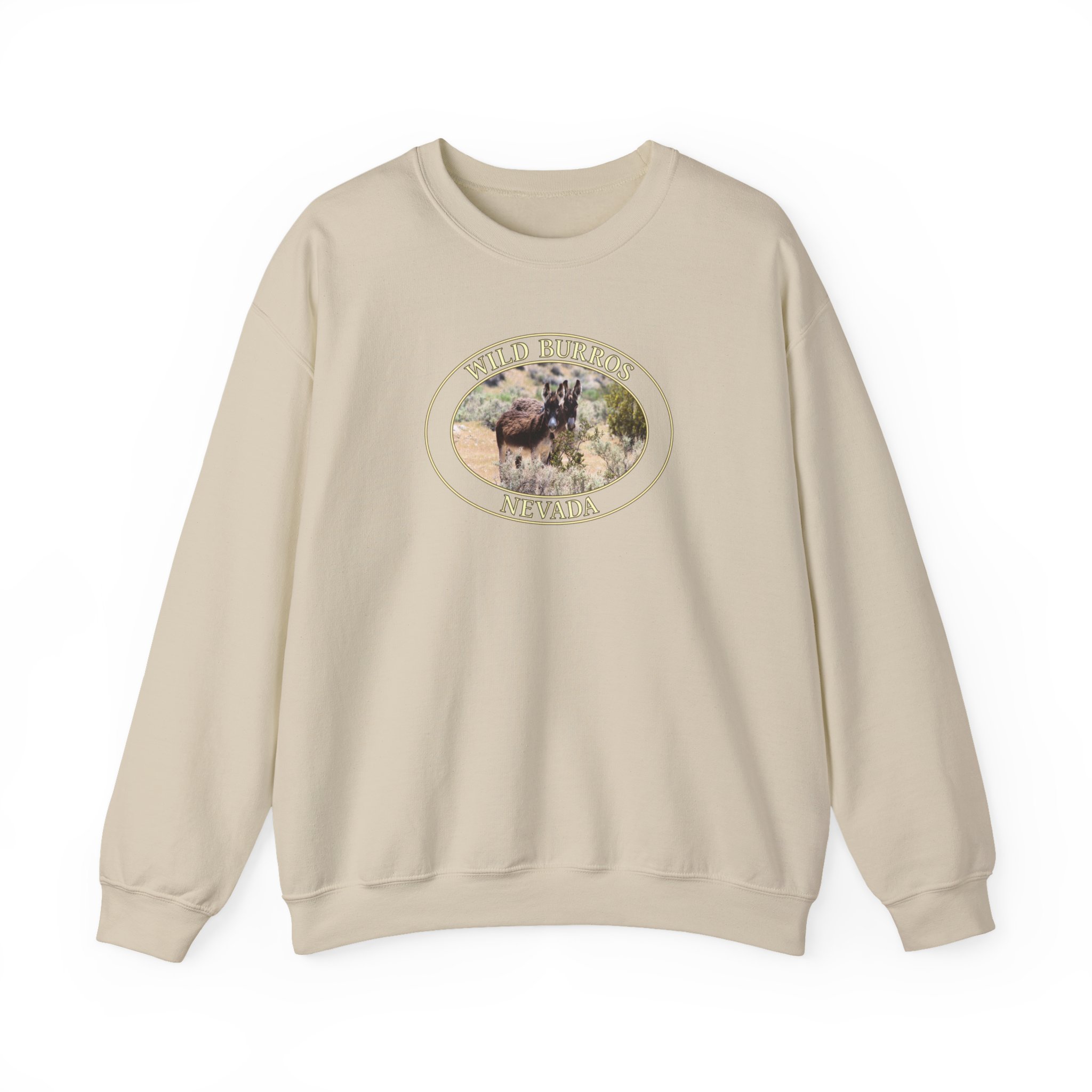 GentleSeas Wild Donkey Couple Crewneck Sweatshirt Featuring Original Western Nevada Photography - Image 9