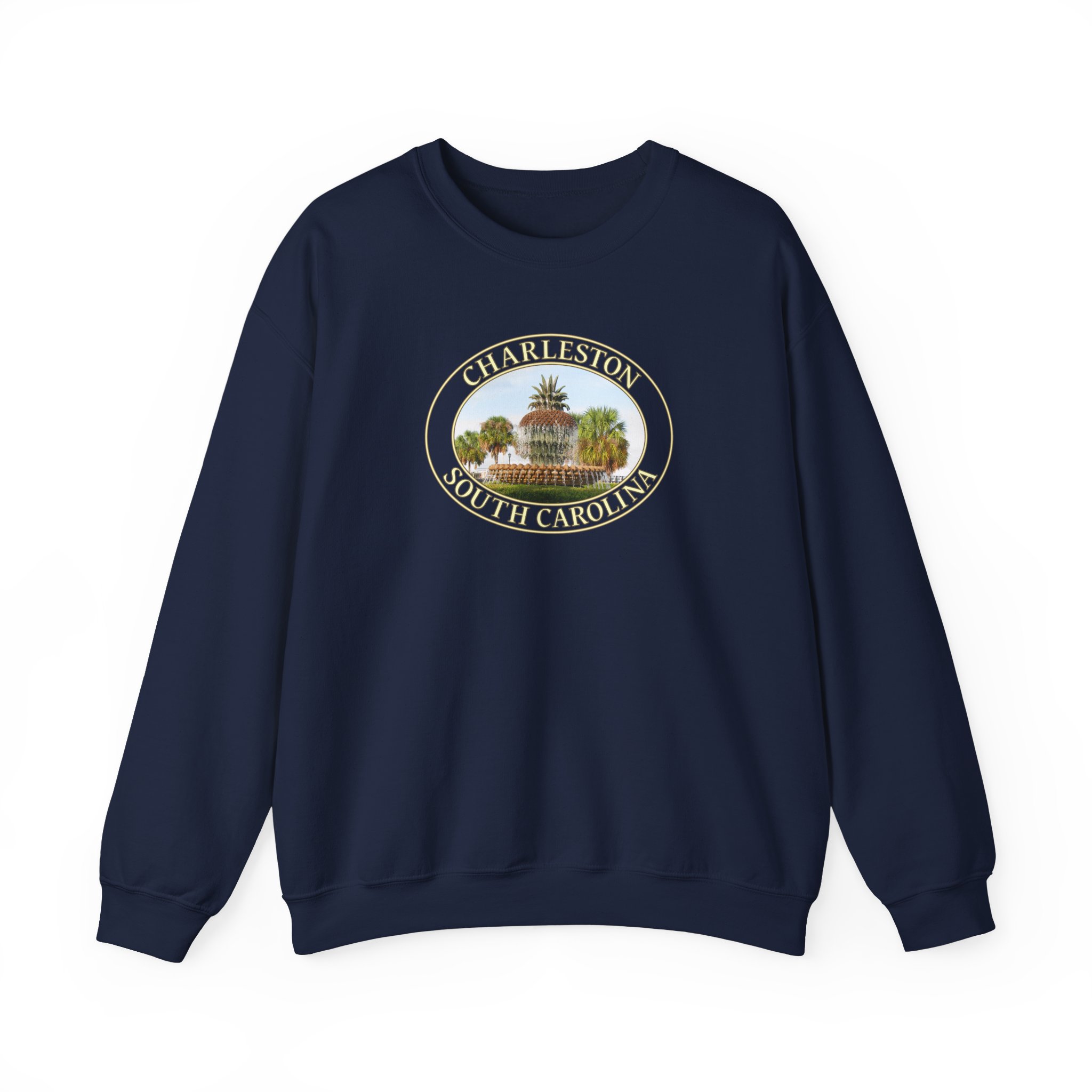 GentleSeas Pineapple Fountain Charleston SC Crewneck Sweatshirt - Cozy Travel & Nature Apparel - Image 17