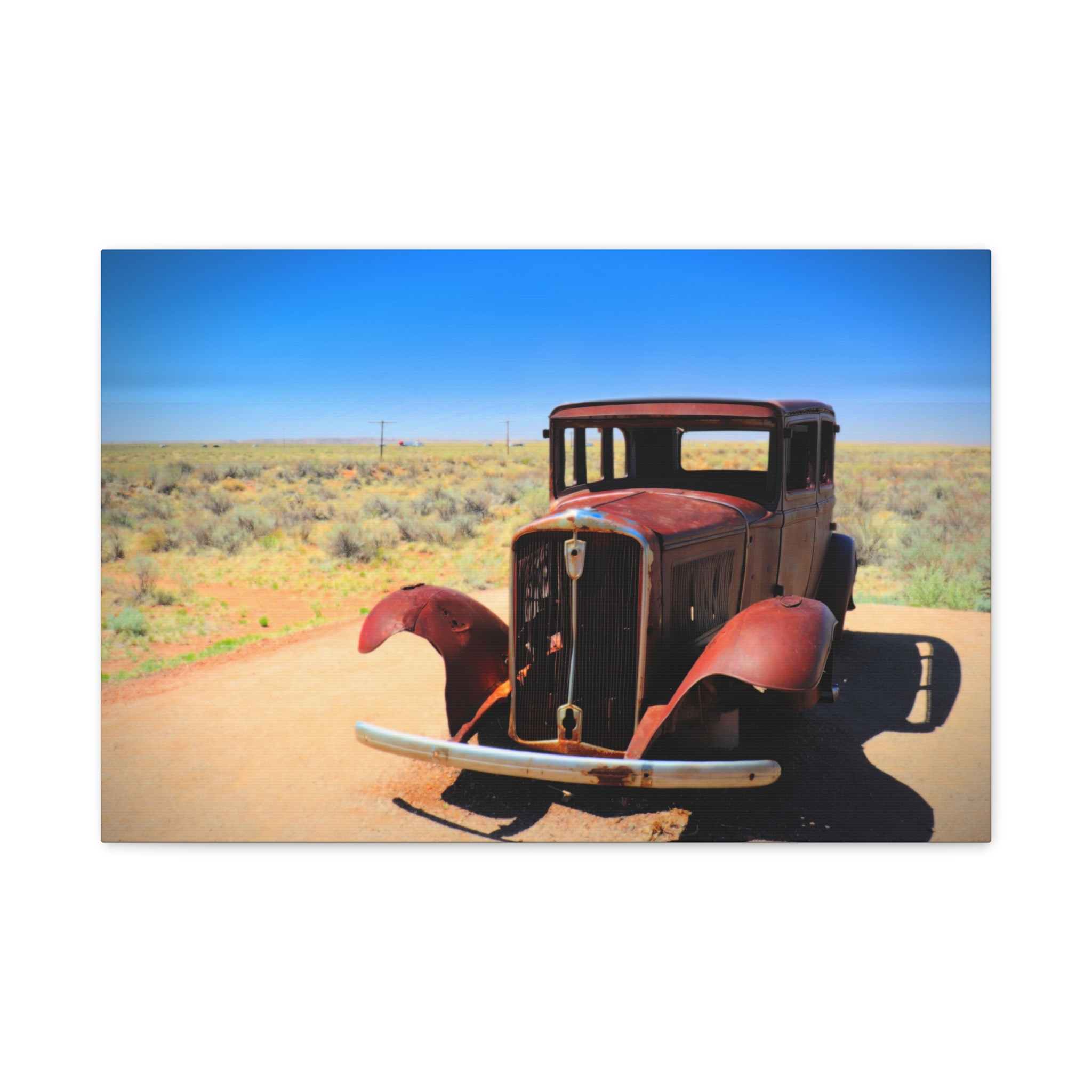 Antique Car – Wrapped Canvas Wall Art | Route 66 Near Holbrook, Arizona Print | Vintage Americana Desert Home Decor - Image 13
