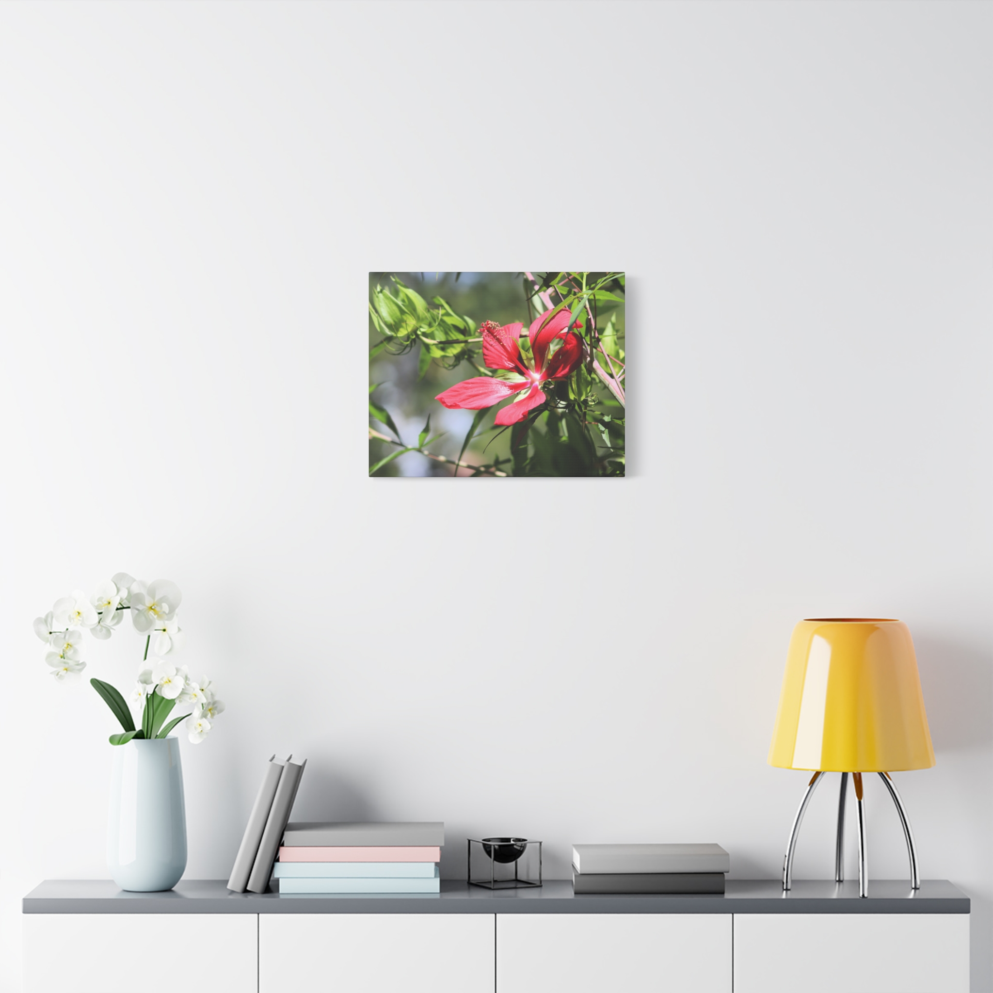 Blazing Star Hibiscus Canvas Wall Art – Vibrant Red Summer Flower Photography, Botanical Nature Print from North Carolina Gardens – Wrapped Canvas Home Decor - Image 11