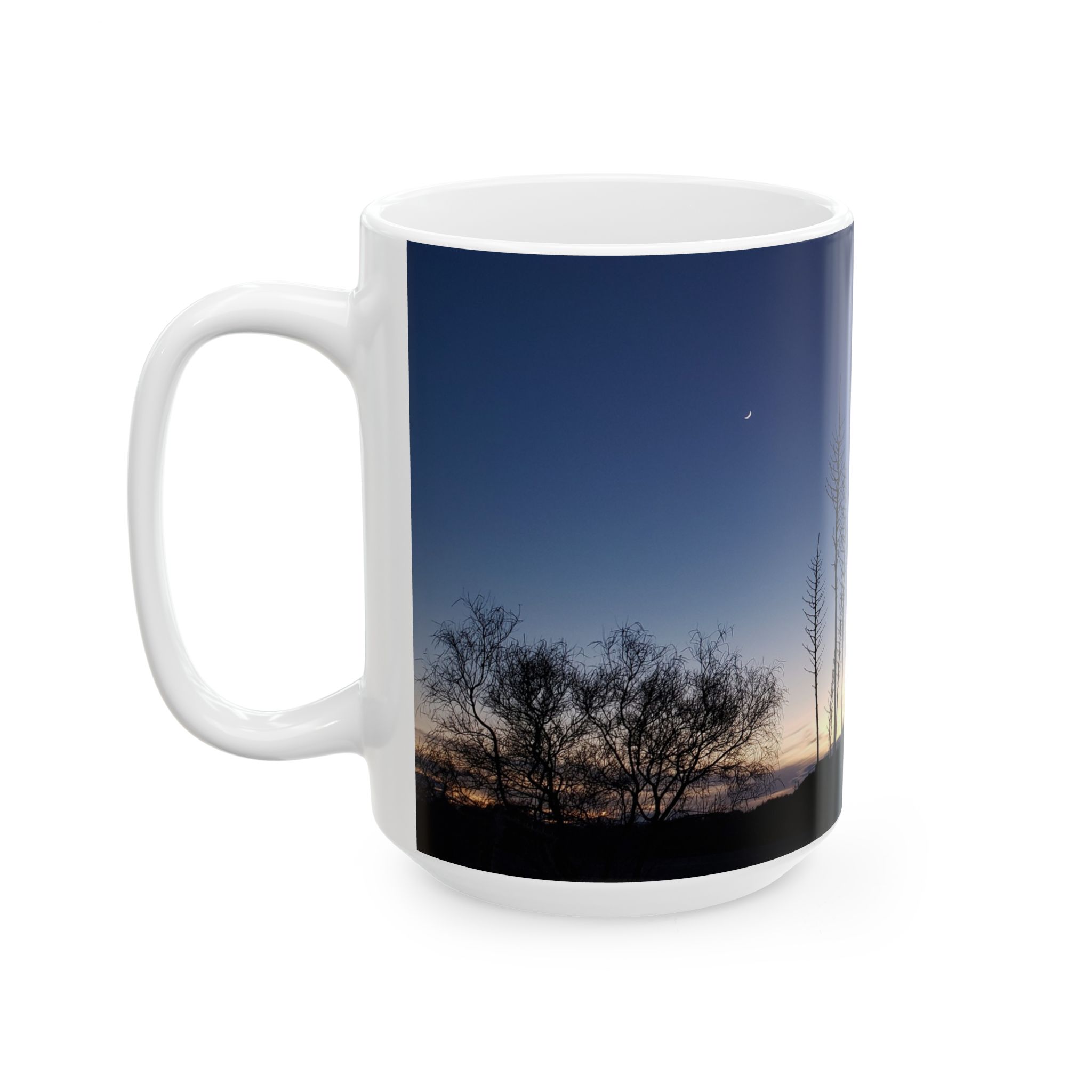 Yuccas at Dusk Ceramic Mug Featuring Caballo New Mexico Landscape Photography by GentleSeas - Image 8