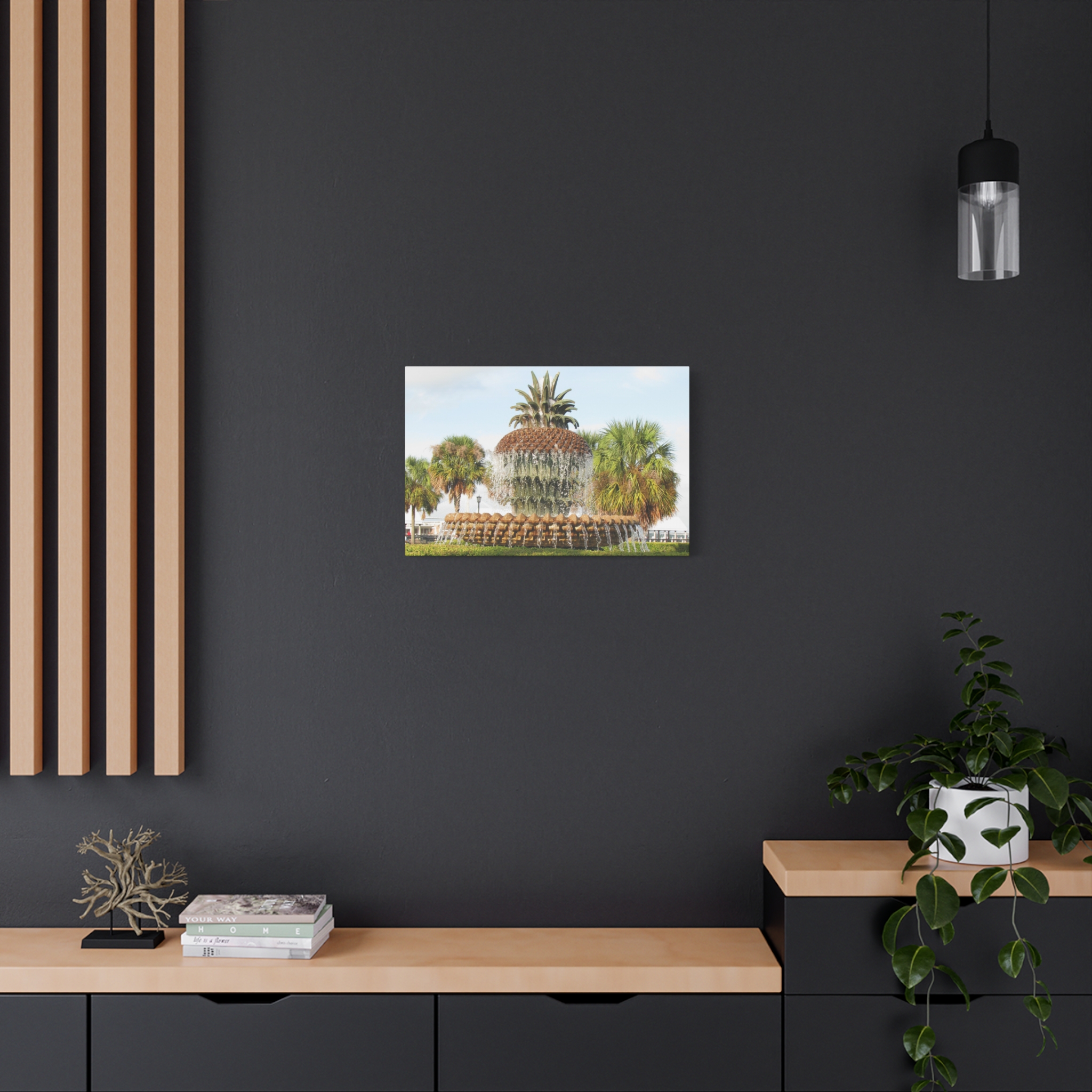 Wrapped Canvas Wall Art of Pineapple Fountain in Charleston South Carolina – Riley Waterfront Park Southern Coastal Décor Landmark Photography - Image 16