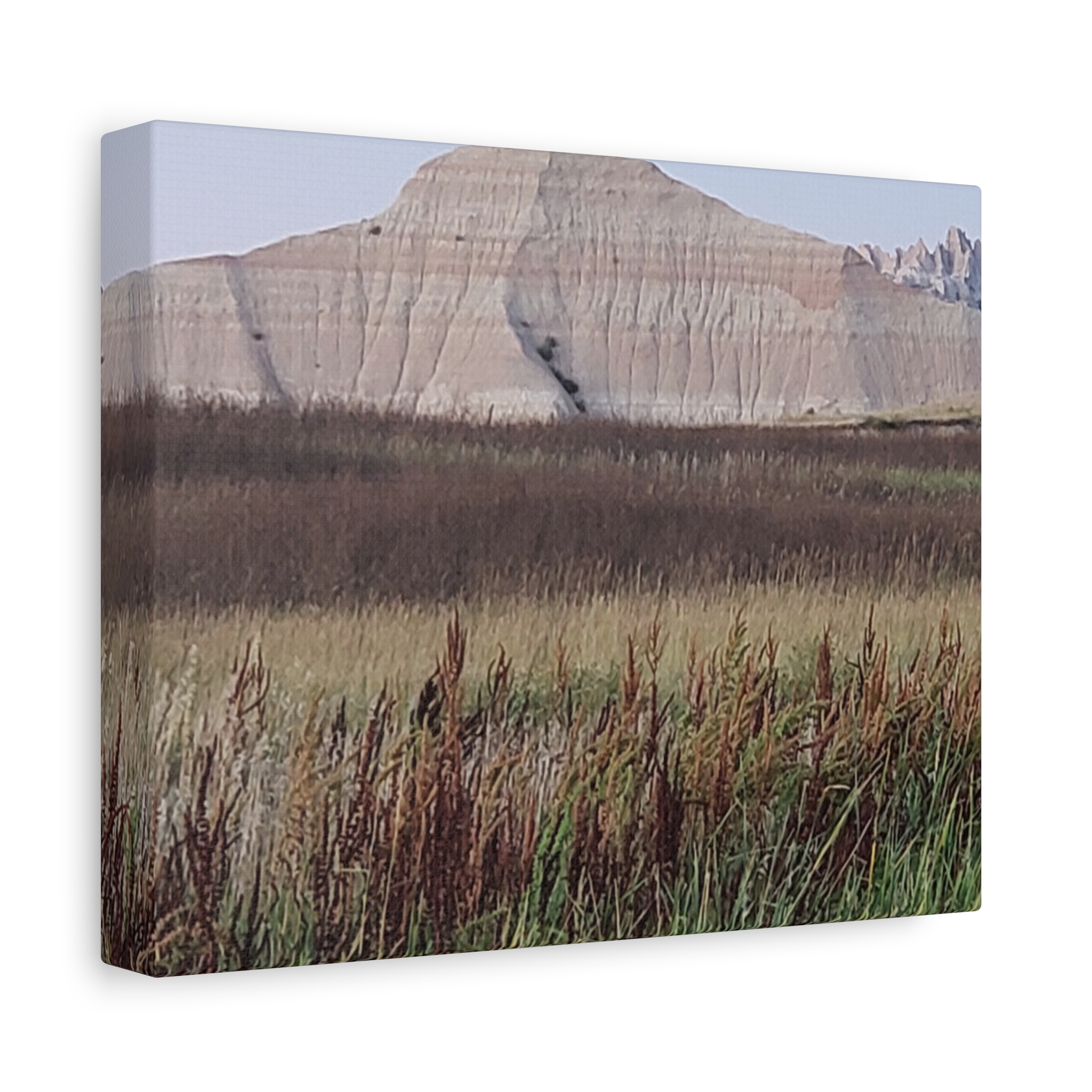 Badlands National Park South Dakota Wrapped Canvas Wall Art | Reeds, Prairie Grass, and Buttes Scenic Landscape Photography | Rustic Western Nature Décor - Image 2