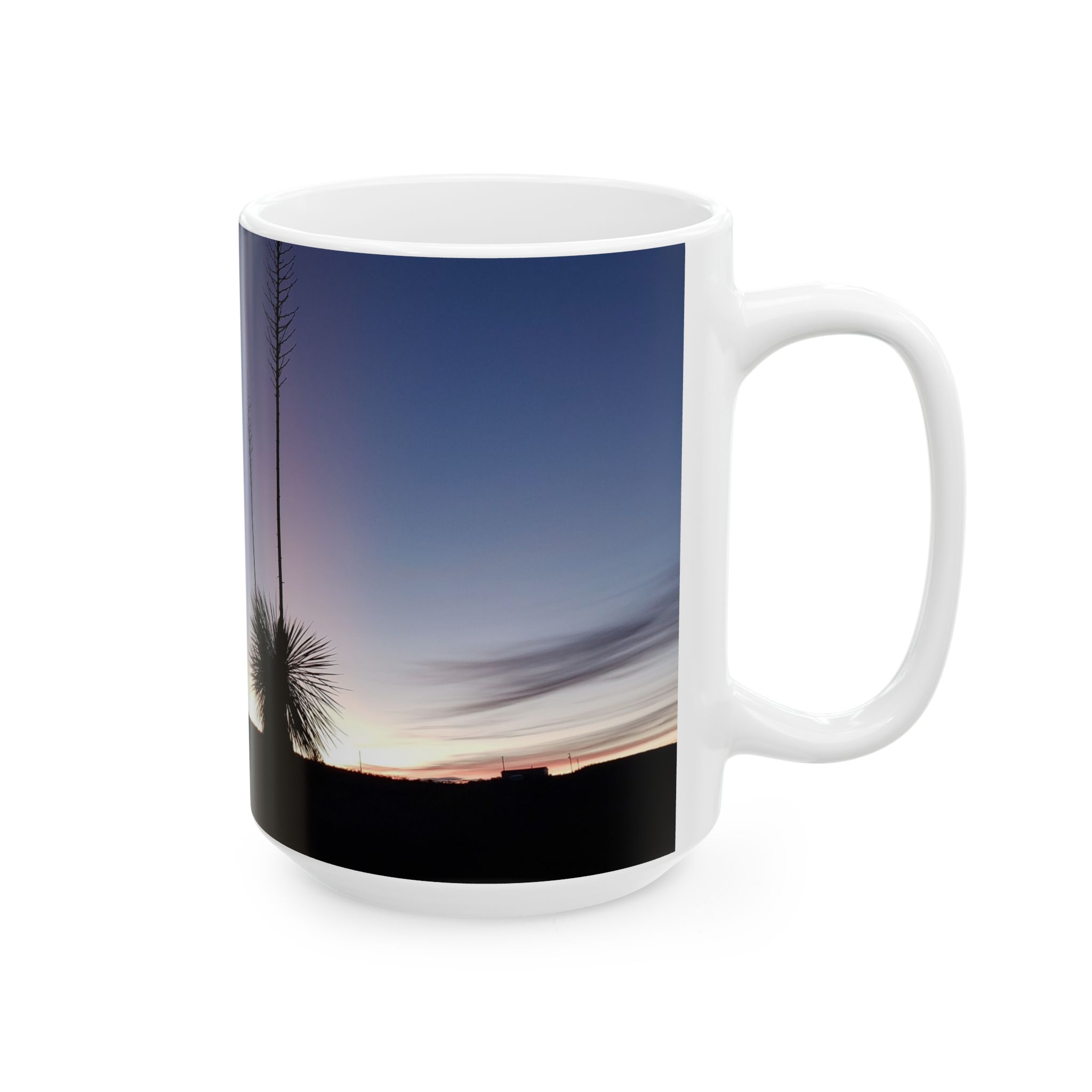 Yuccas at Dusk Ceramic Mug Featuring Caballo New Mexico Landscape Photography by GentleSeas - Image 9