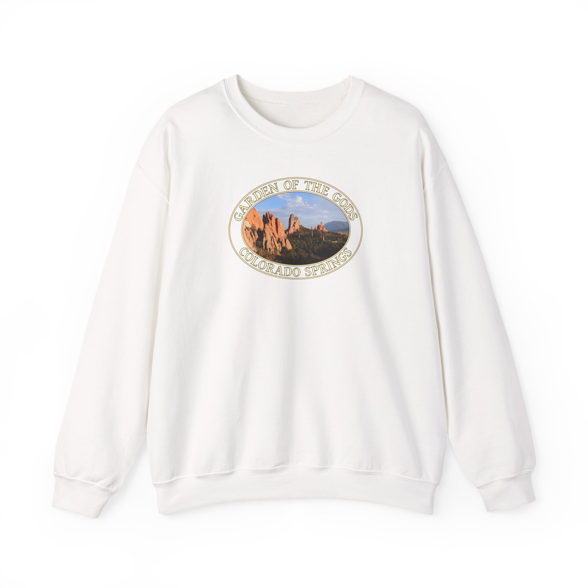 GentleSeas Unique Rock Formations Crewneck Sweatshirt - Garden of the Gods Colorado Springs Scenic Photography - Image 3