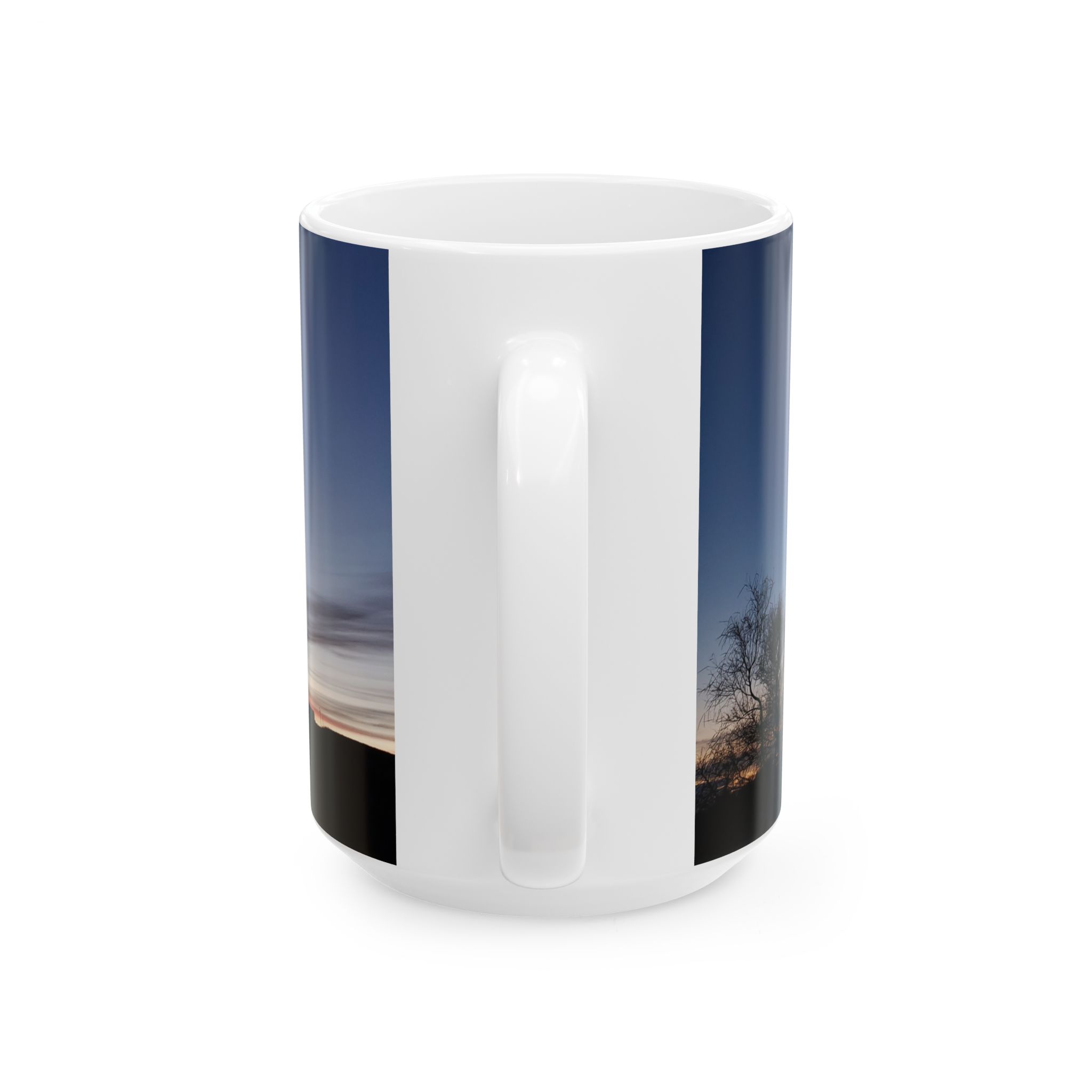 Yuccas at Dusk Ceramic Mug Featuring Caballo New Mexico Landscape Photography by GentleSeas - Image 7