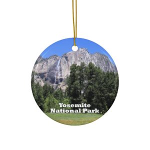 Yosemite Falls and Meadow Ceramic Ornament Featuring Yosemite National Park, Holiday Keepsake, Original Photography