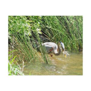 Blue Heron Catching a Fish Puzzle - Eastern North Carolina Wildlife Scene in Multiple Sizes, Original Photography