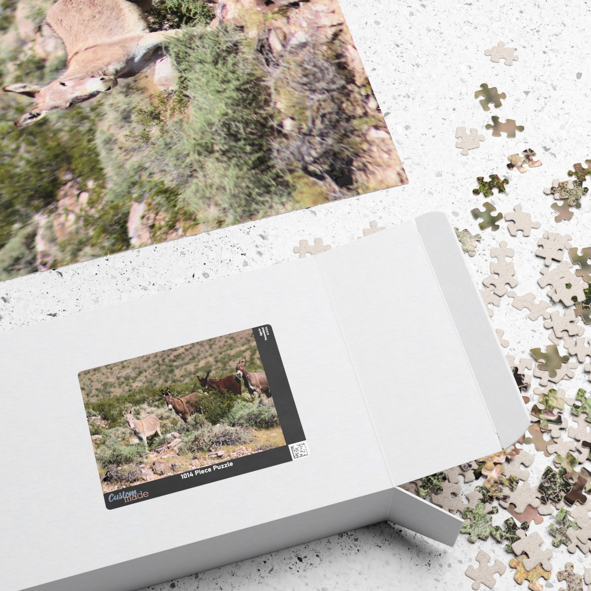Wild Donkey Family Puzzle Featuring Original Scenic Photography of Western Nevada Landscape - Image 16
