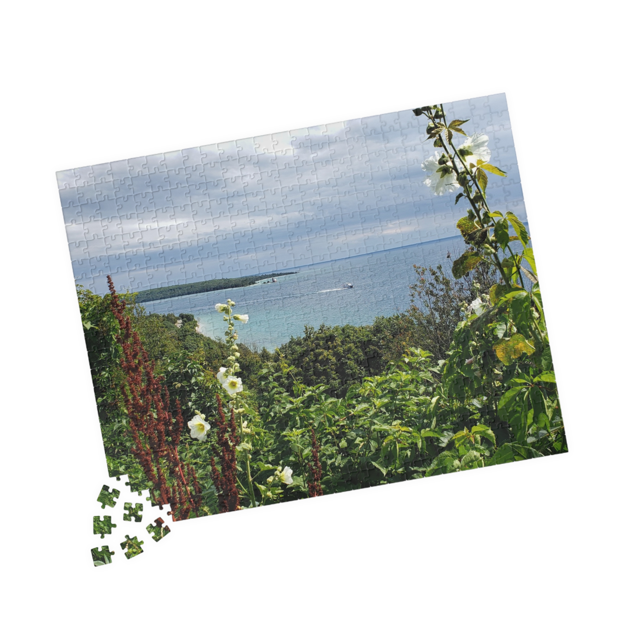 Puzzle Featuring View over Lake Huron from West Bluff, Mackinac Island - Scenic Landscape Photography Puzzle, Original Photograph - Image 11
