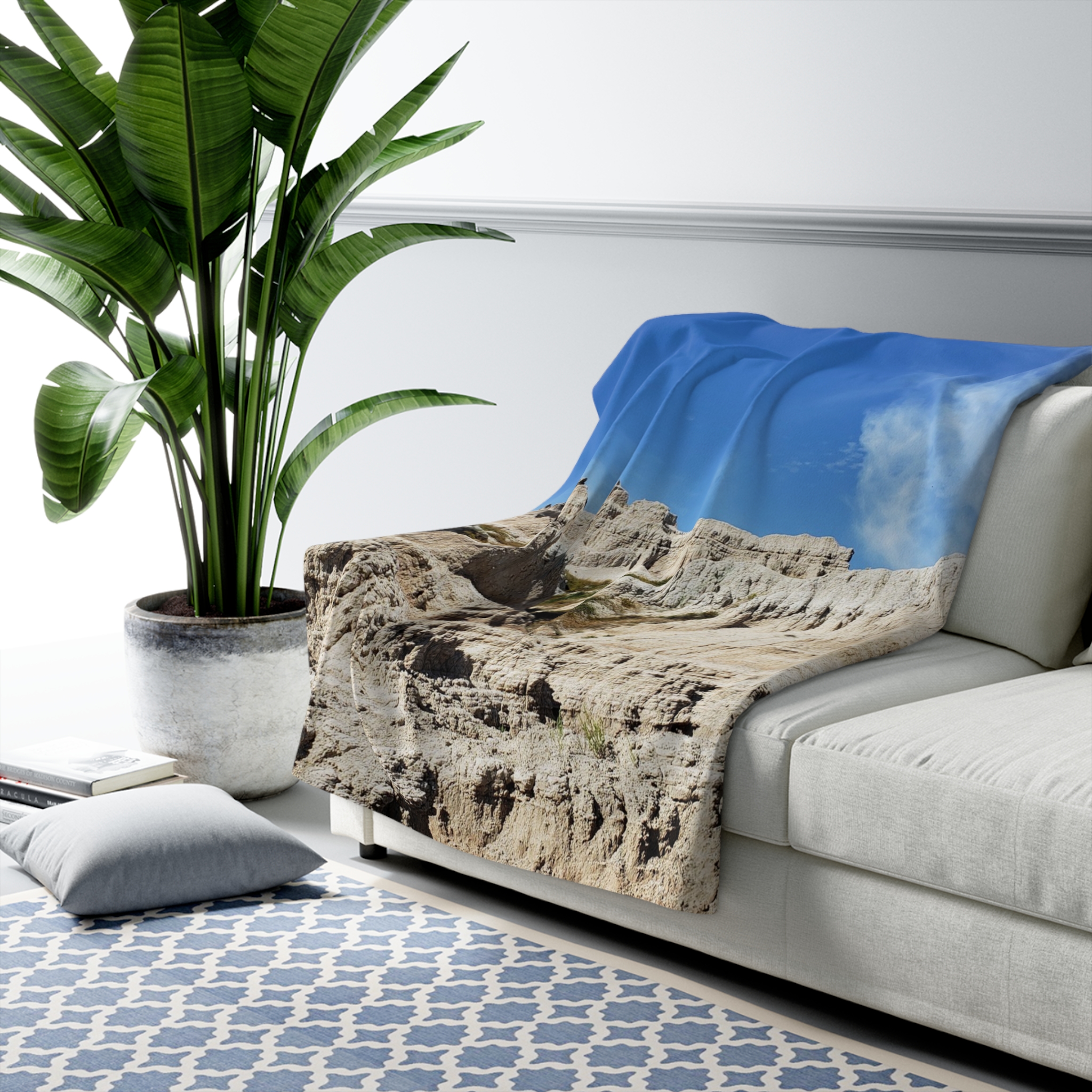 Sandstone Buttes Sherpa Fleece Blanket Featuring Badlands National Park Photography - Cozy, Warm, and Scenic Throw, Original Photograph - Image 3