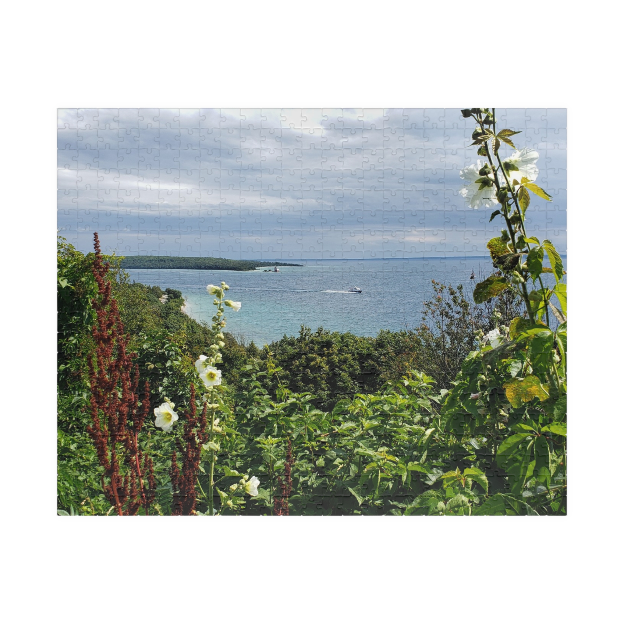 Puzzle Featuring View over Lake Huron from West Bluff, Mackinac Island - Scenic Landscape Photography Puzzle, Original Photograph - Image 9