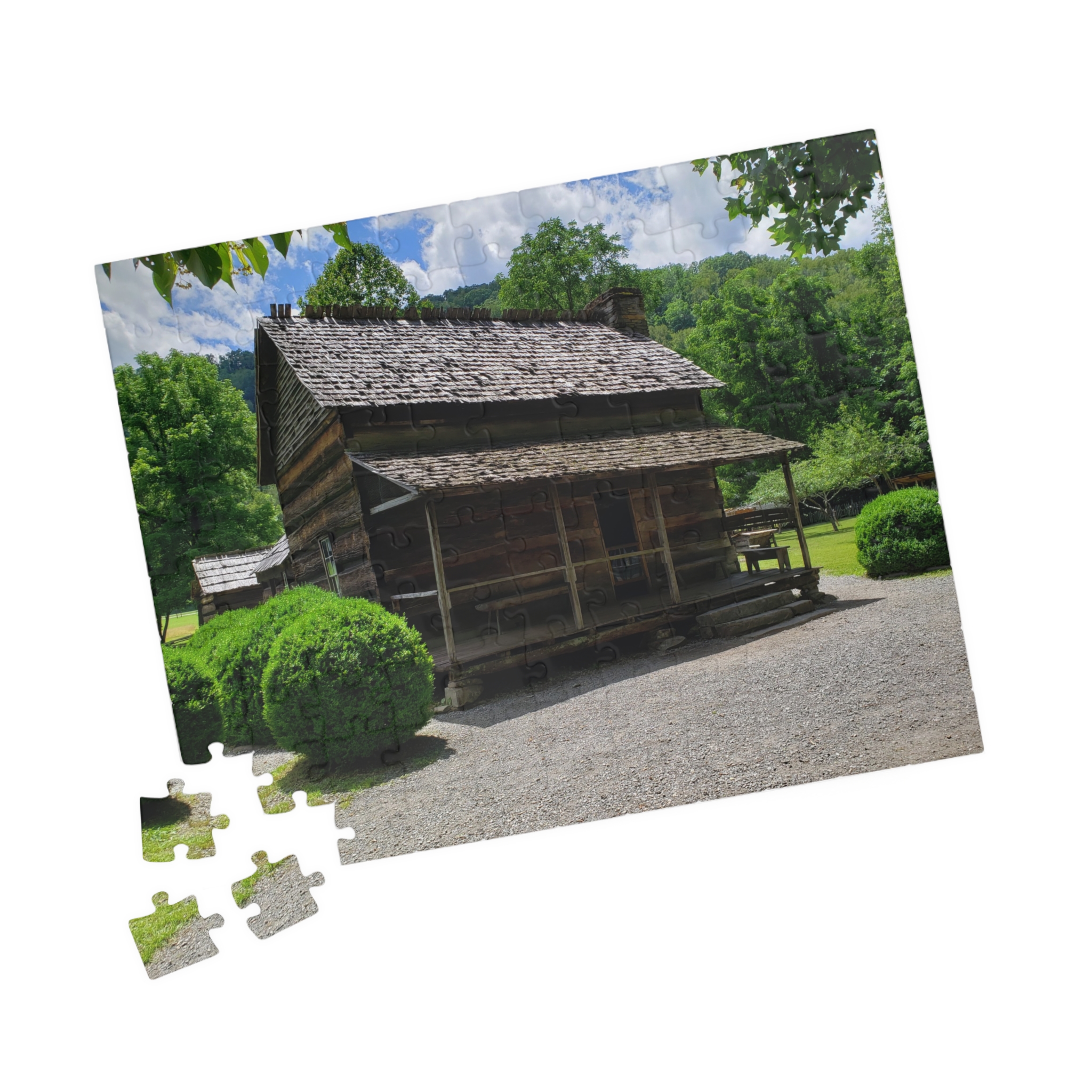 Mountain Farmhouse Puzzle Featuring Cherokee North Carolina Landscape - Original Photography - Image 3
