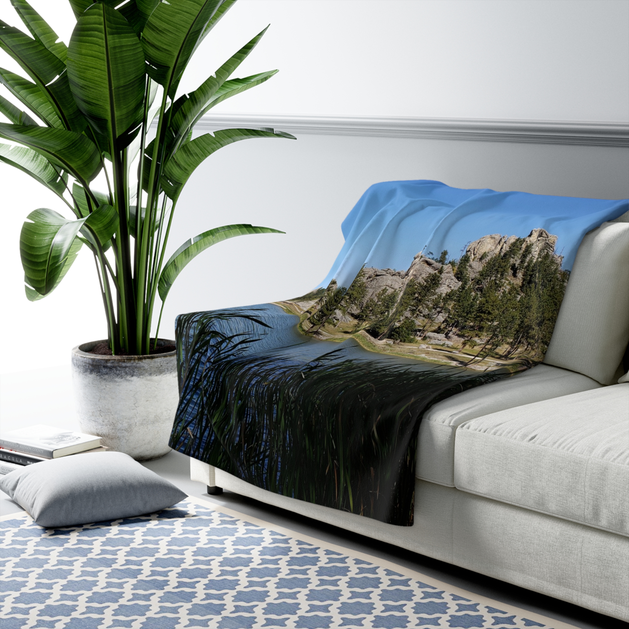 Sylvan Lake Sherpa Fleece Blanket Featuring Custer State Park South Dakota Landscape Photography, Original Photograph - Image 3
