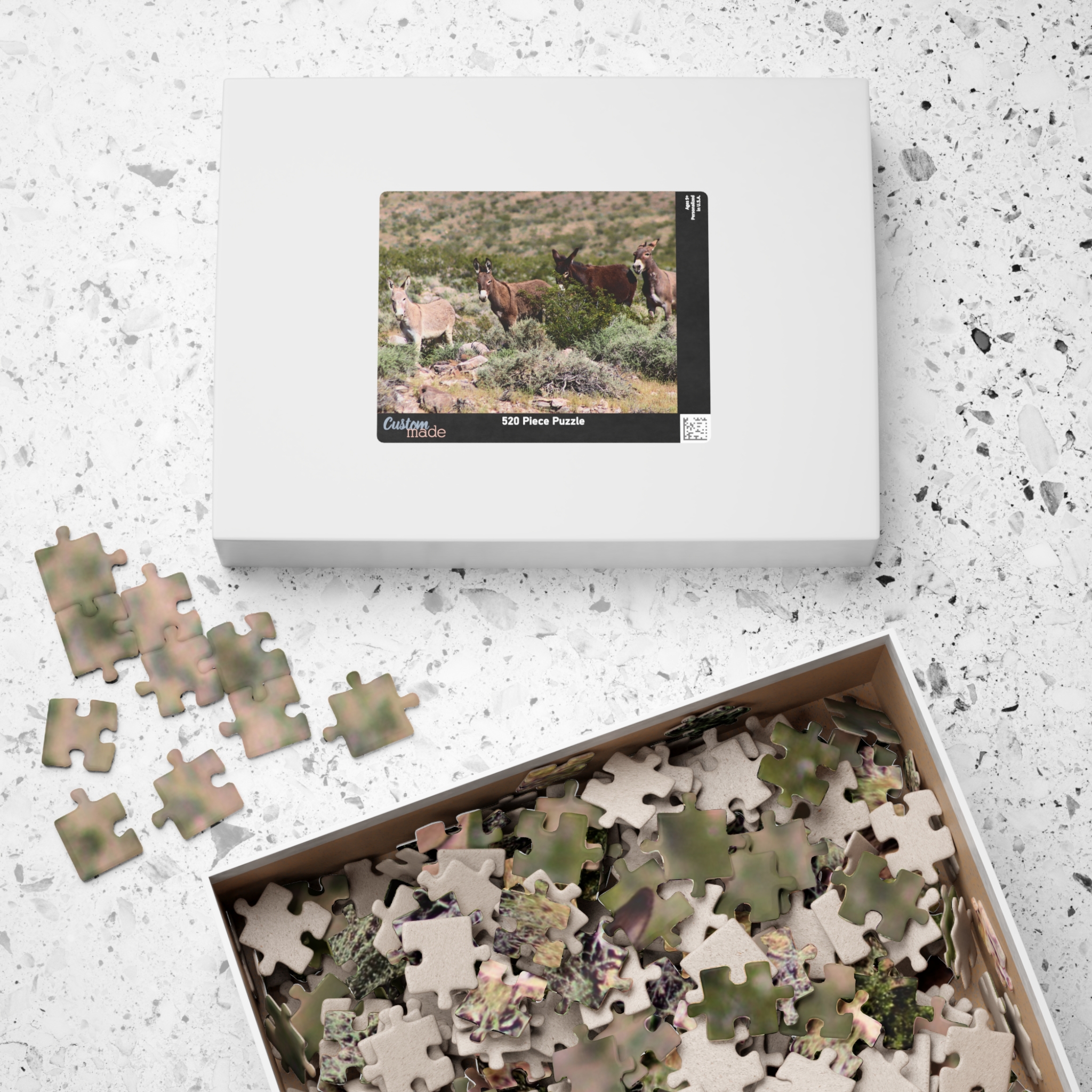 Wild Donkey Family Puzzle Featuring Original Scenic Photography of Western Nevada Landscape - Image 12