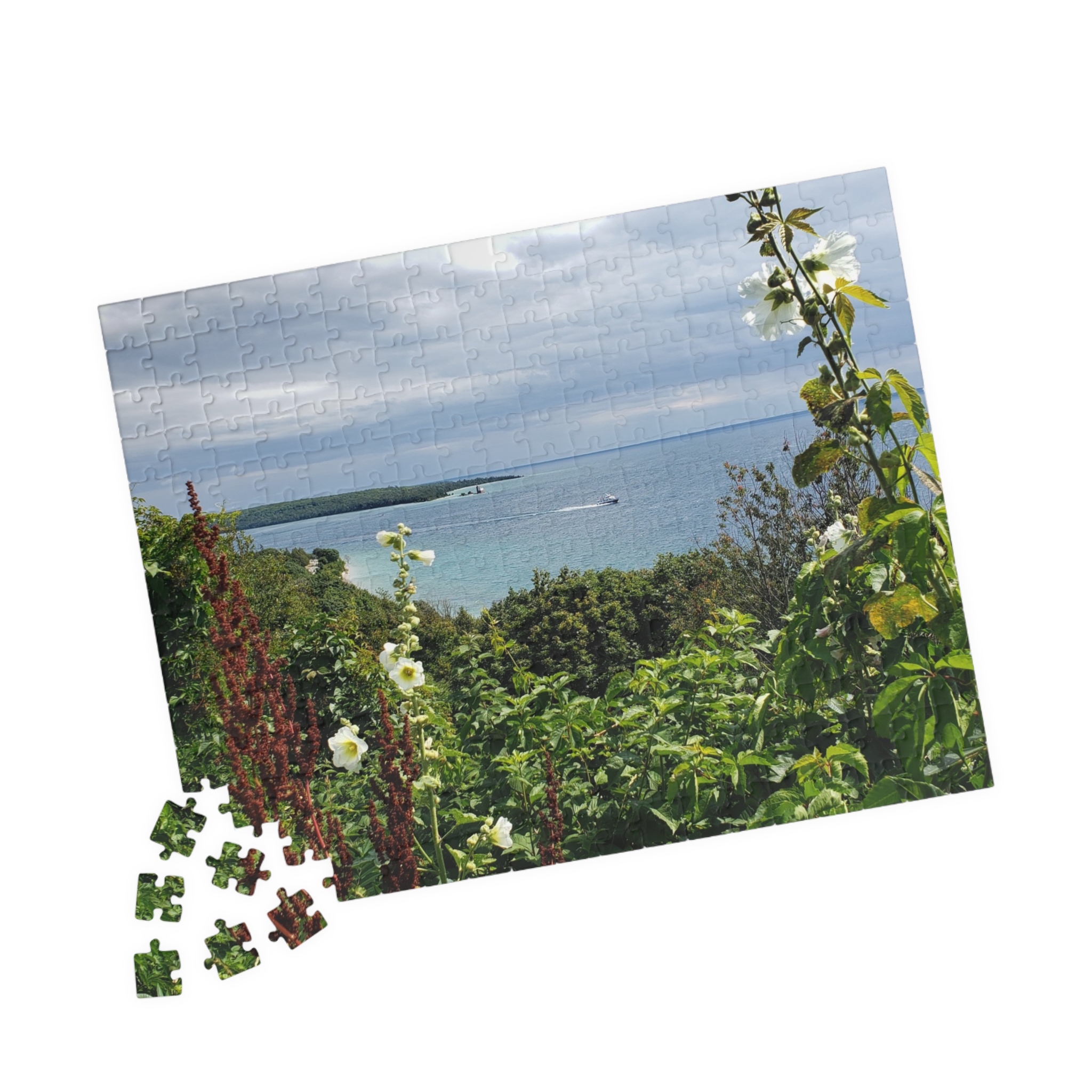 Puzzle Featuring View over Lake Huron from West Bluff, Mackinac Island - Scenic Landscape Photography Puzzle, Original Photograph - Image 7
