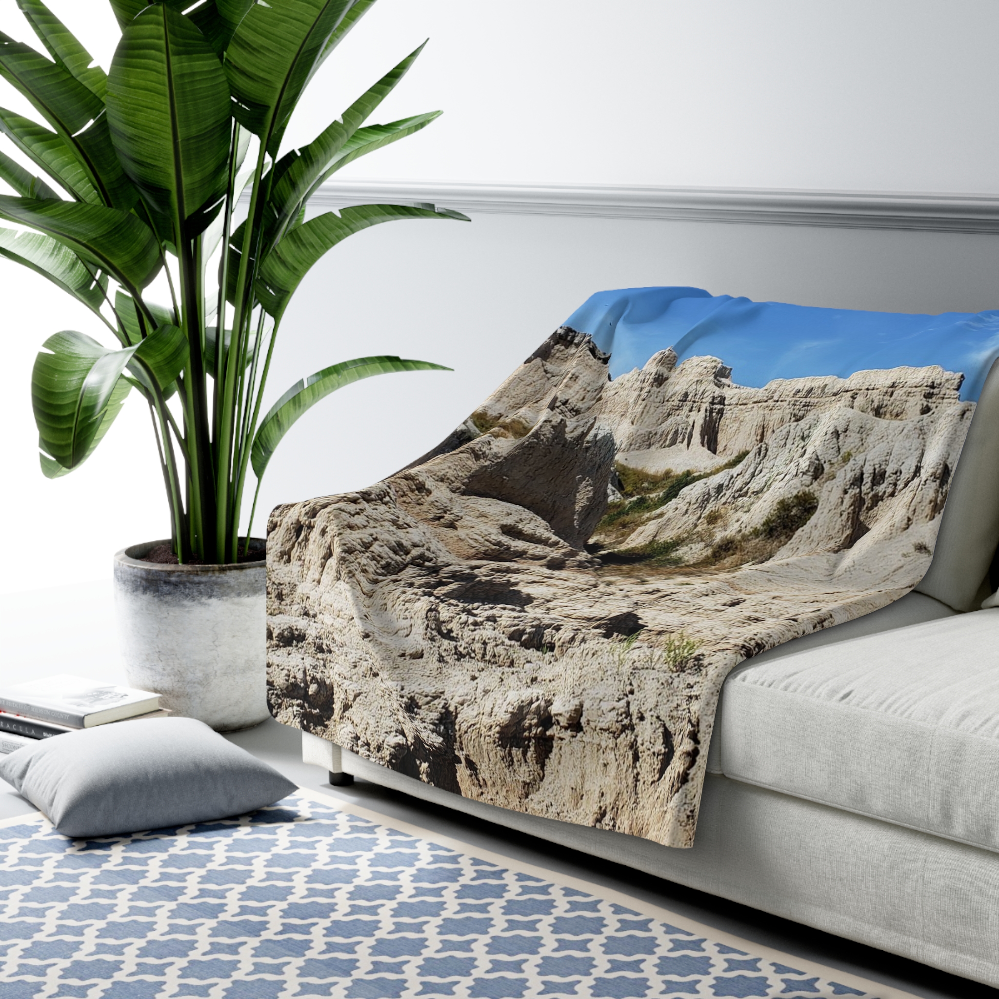 Sandstone Buttes Sherpa Fleece Blanket Featuring Badlands National Park Photography - Cozy, Warm, and Scenic Throw, Original Photograph - Image 7