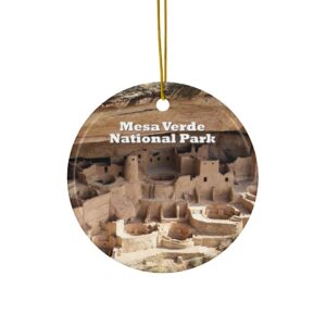 Cliff Palace Ceramic Ornament Featuring Mesa Verde National Park - Vibrant Two-Sided Holiday Decoration, Original Photography